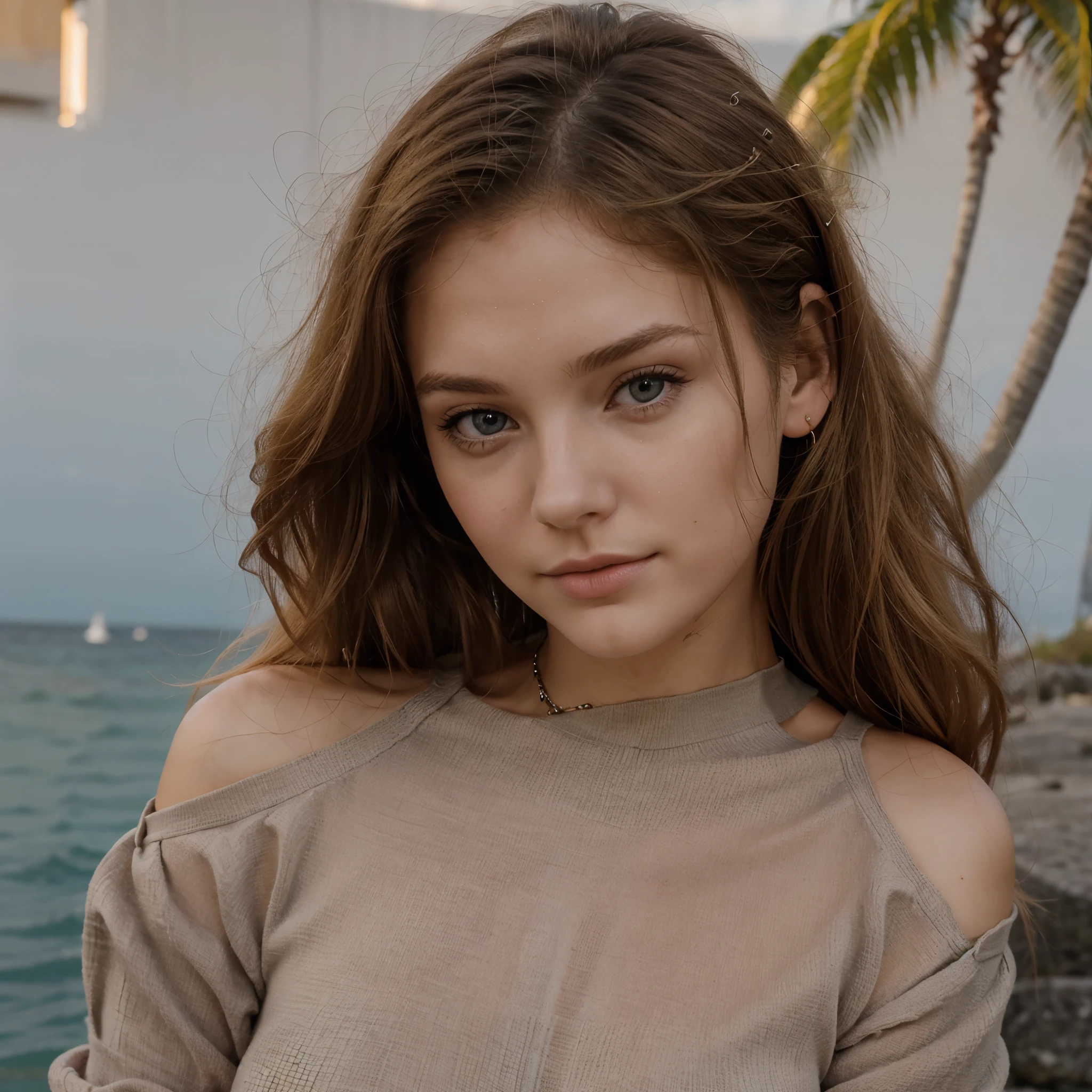 1fille 20 ans, Seulement, Cheveux longs, seins, Regarder la visionneuse, cheveux blond, nues, yeux marrons, bijoux, tout le corps, off shoulder, lips, Realistic, nez, flirt with the camera