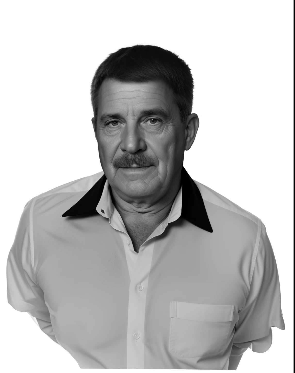 black and white photo, original, portrait of a man 60 years old, studio photo, HDR, SLR camera, soft lighting, high quality