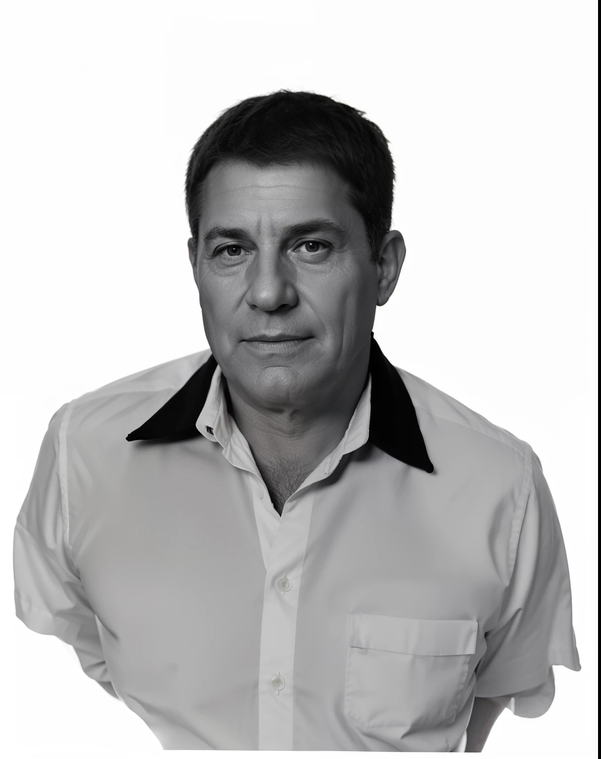 black and white photo, original, portrait of a man 60 years old, studio photo, HDR, SLR camera, soft lighting, high quality