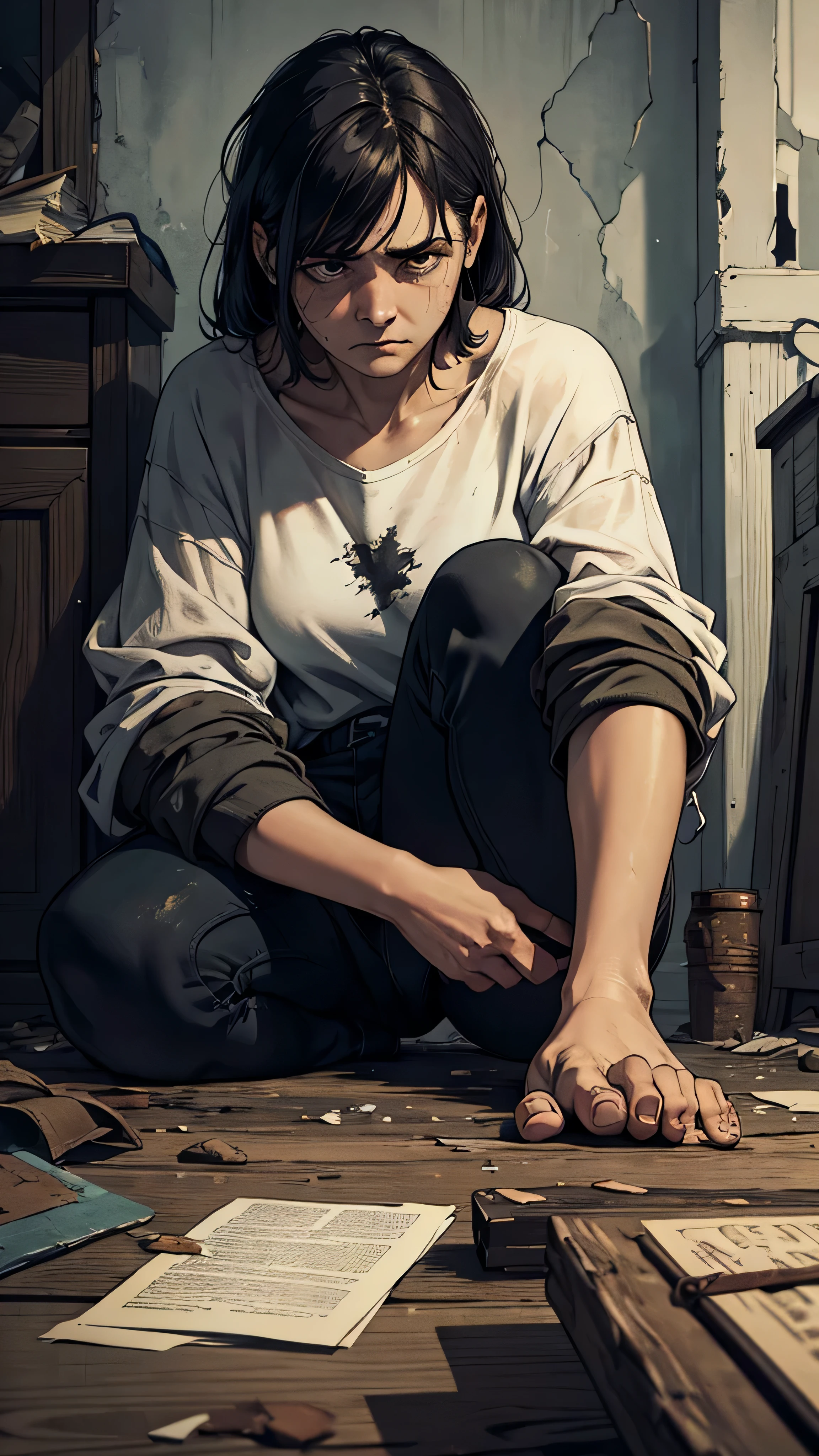 best quality,4k,highres,masterpiece:1.2,ultra-detailed,realistic:1.37,a sad reality of a poor family,portrait style,dilapidated house,dirty clothes,hopelessness,poverty,painful expressions,tattered furniture,run-down neighborhood,hunger,flickering candlelight,despair,broken dreams,struggle for survival,neglected children,sorrow,unbearable hardships,faded photographs,mournful atmosphere,dark shadows,frustration,sunken eyes,dusty floors,emotional depth,pale complexion,solidarity among family members,cracked walls,hardworking parents,heavy heart,unforgiving circumstances,gentle gestures,reflection of life's injustices,tear-filled eyes,weathered hands,perseverance,quiet resilience,black and white color palette,harsh lighting,overwhelming challenges