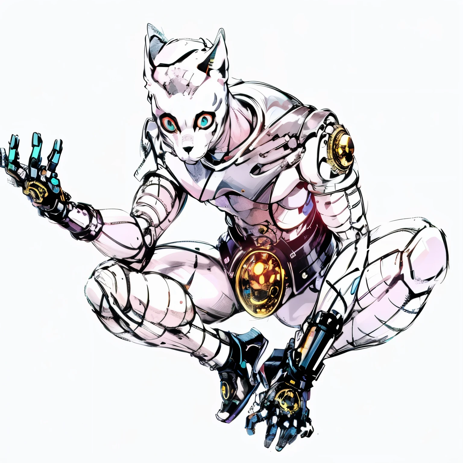humanoid cat cyborg, be familiar with, 8K
