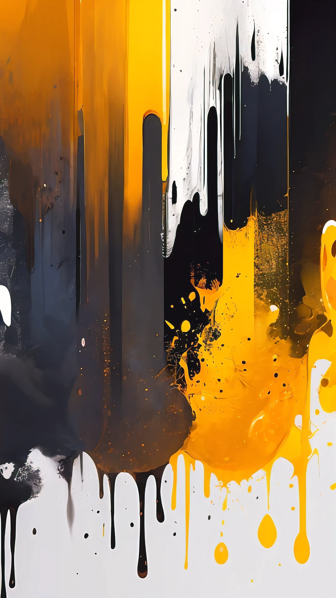 best quality, masterpiece, high definition, 8k wallpaper, splash of colors, black and yellow, abstract, vibrant, contrast