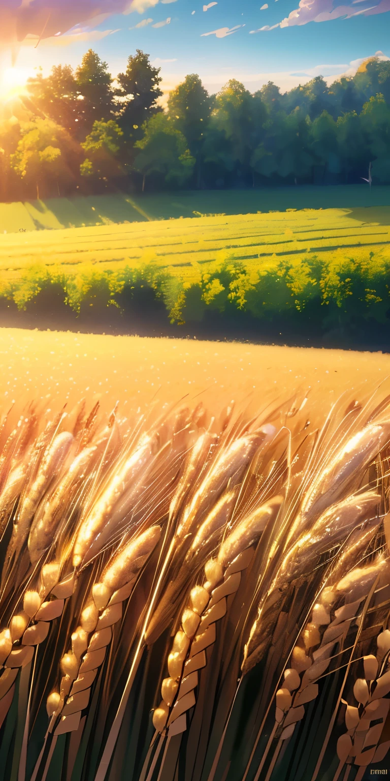Masterpiece, best quality, (very detailed CG unified 8k wallpaper) (best quality), (best illustration), (best shade) nature harvest wheat, super meticulous --v6, 