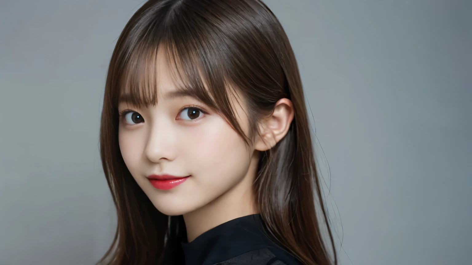 muste piece, best quality, illustration, Super detailed, fine details, High resolution, 8K Dende Wallpaper, perfect dynamic composition, beautiful detailed eyes, she is wearing a black dress,medium hair,natural color lip, shy smile,Harajuku style、20 year old girl、There is only one person, bust up photo、Correct posture、stretch your back、Never show your hands、Stand up straight、cute type、looking at camera、C Cup、golden hair、Don't touch it、white background、background is white、pure white background