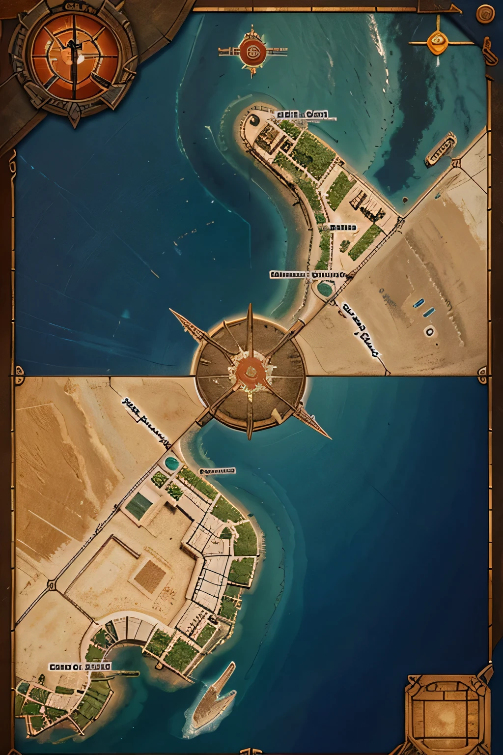 Eine Karte von Ares Haven, der ersten Siedlung auf der Gusev-Kiste auf dem Mars
