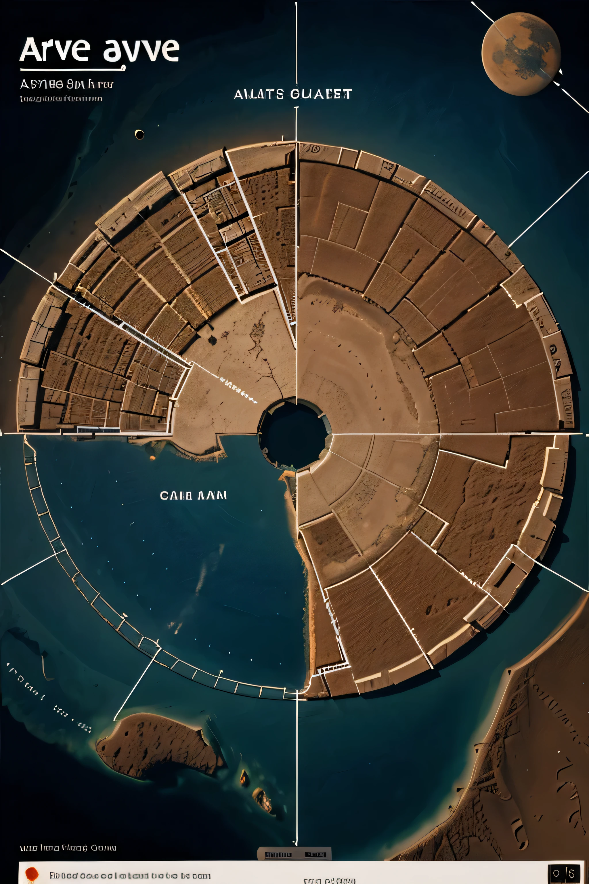 Eine Karte von Ares Haven, der ersten Siedlung auf der Gusev-Kiste auf dem Mars