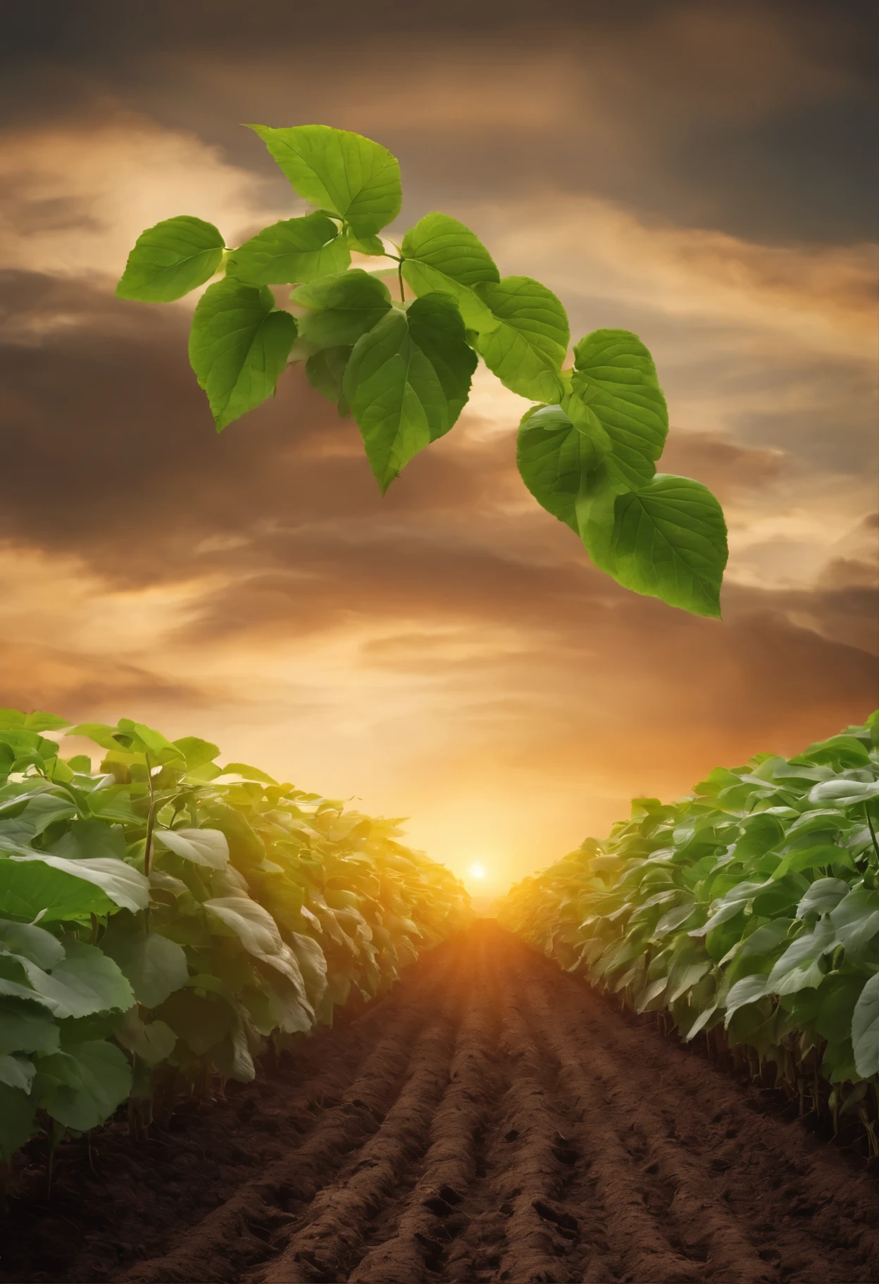 Make a huge flat soybean crop with a soybean plant with a huge root