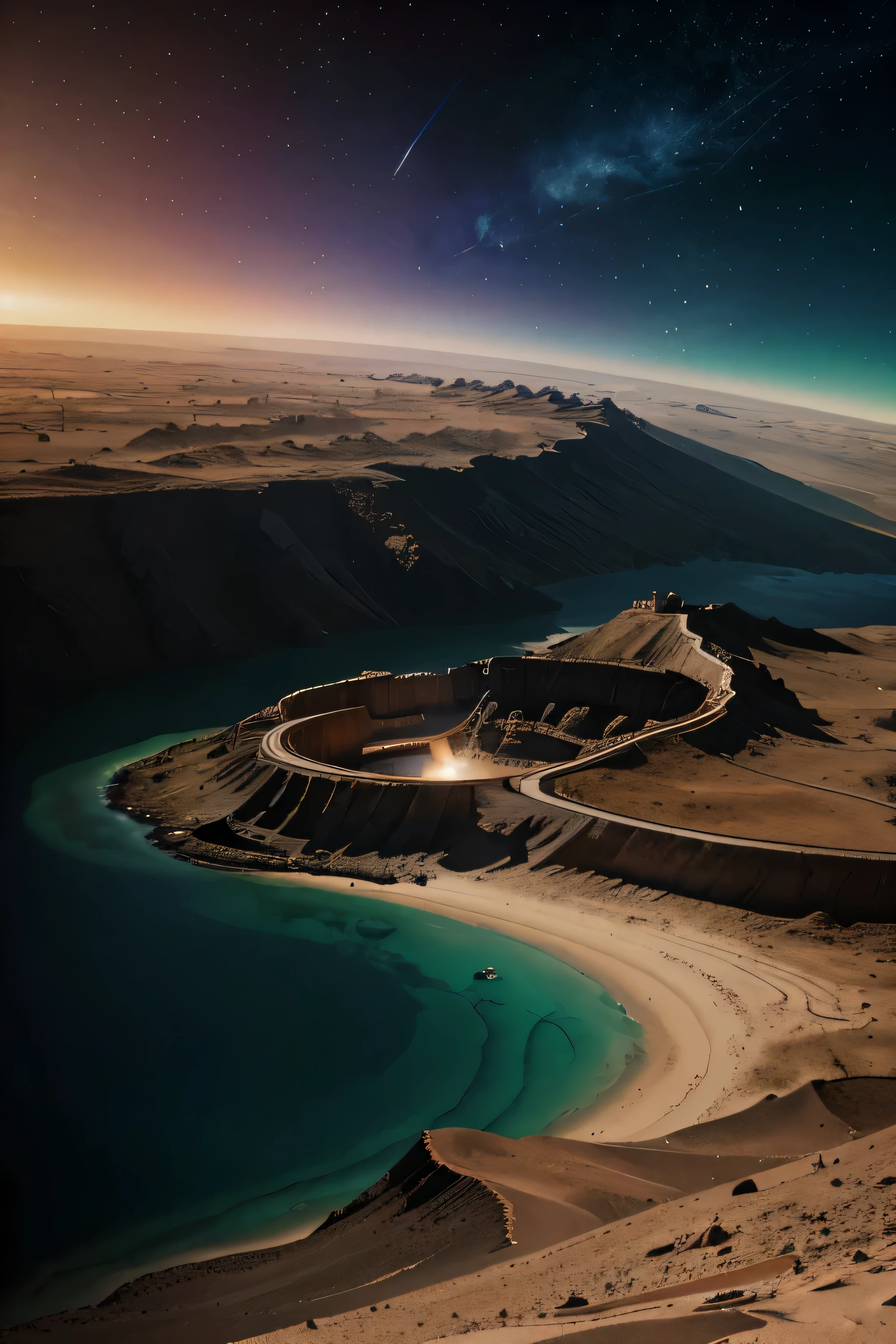 Eine Karte von Ares Haven, der ersten Siedlung auf der Gusev-Kiste auf dem Mars