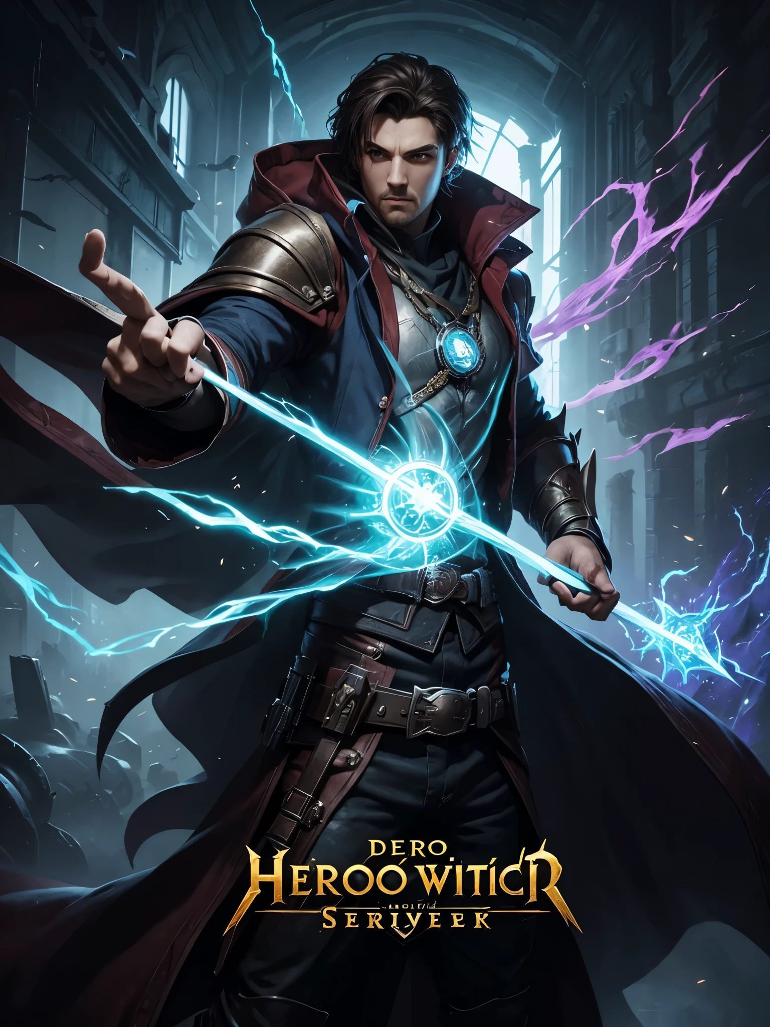 Card game Power skill, hero fantasy, concept art, detailed, best quality, badass, doctor hero Splash art, background world fantasy magic 