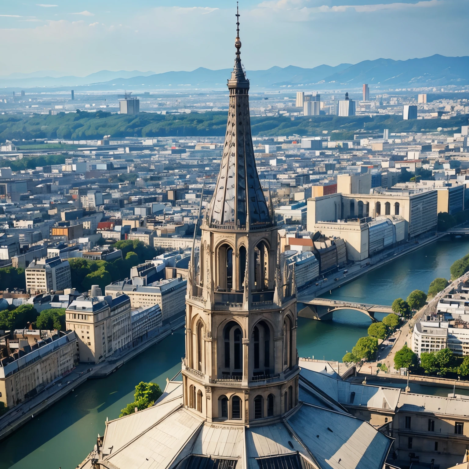 Pria indonesia berpakaian rapih sedang bersantai di paris menikmati keindahan menara eifel