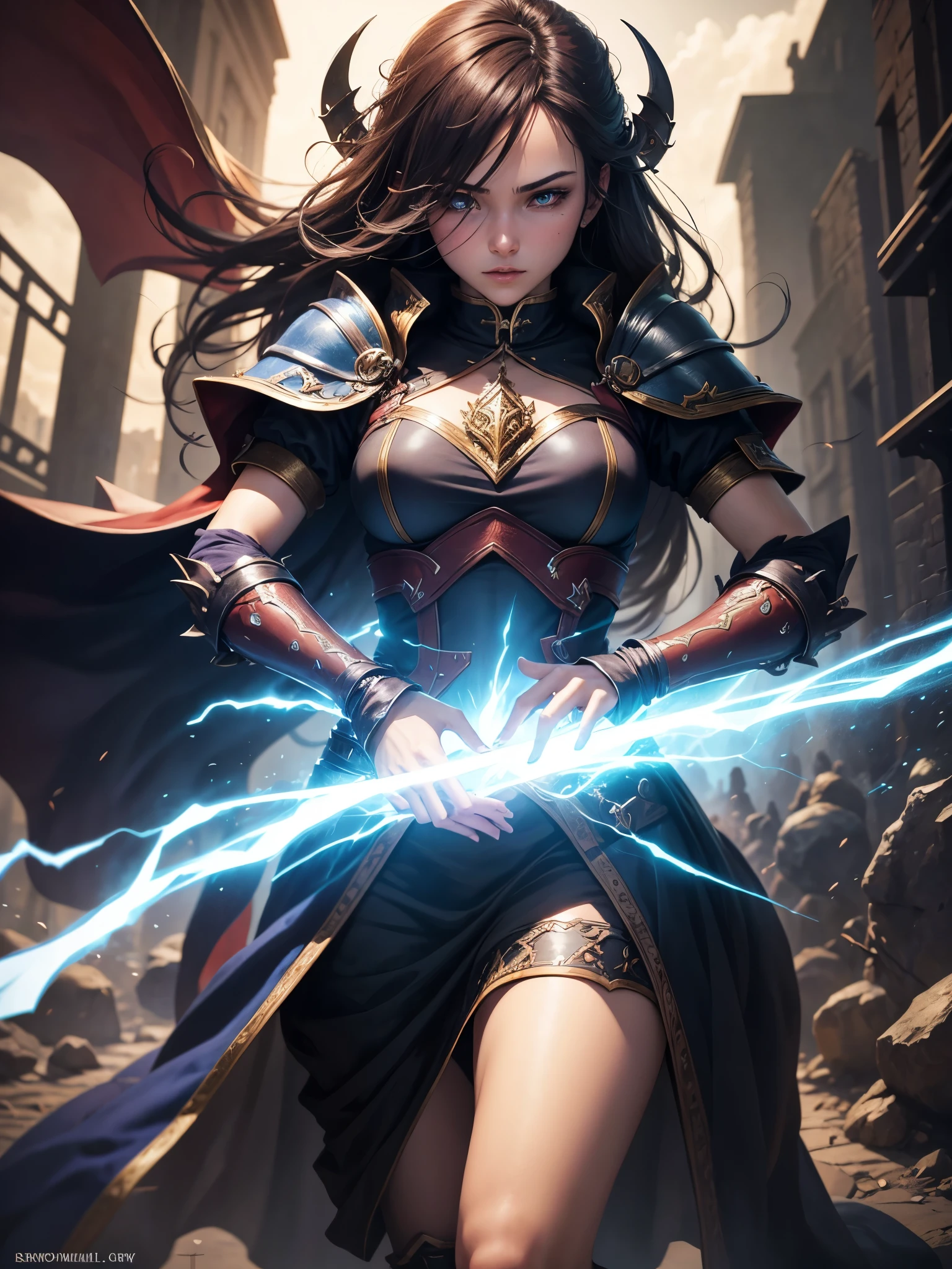 Card game Power skill, hero fantasy, detailed, best quality, badass, background world fantasy magic