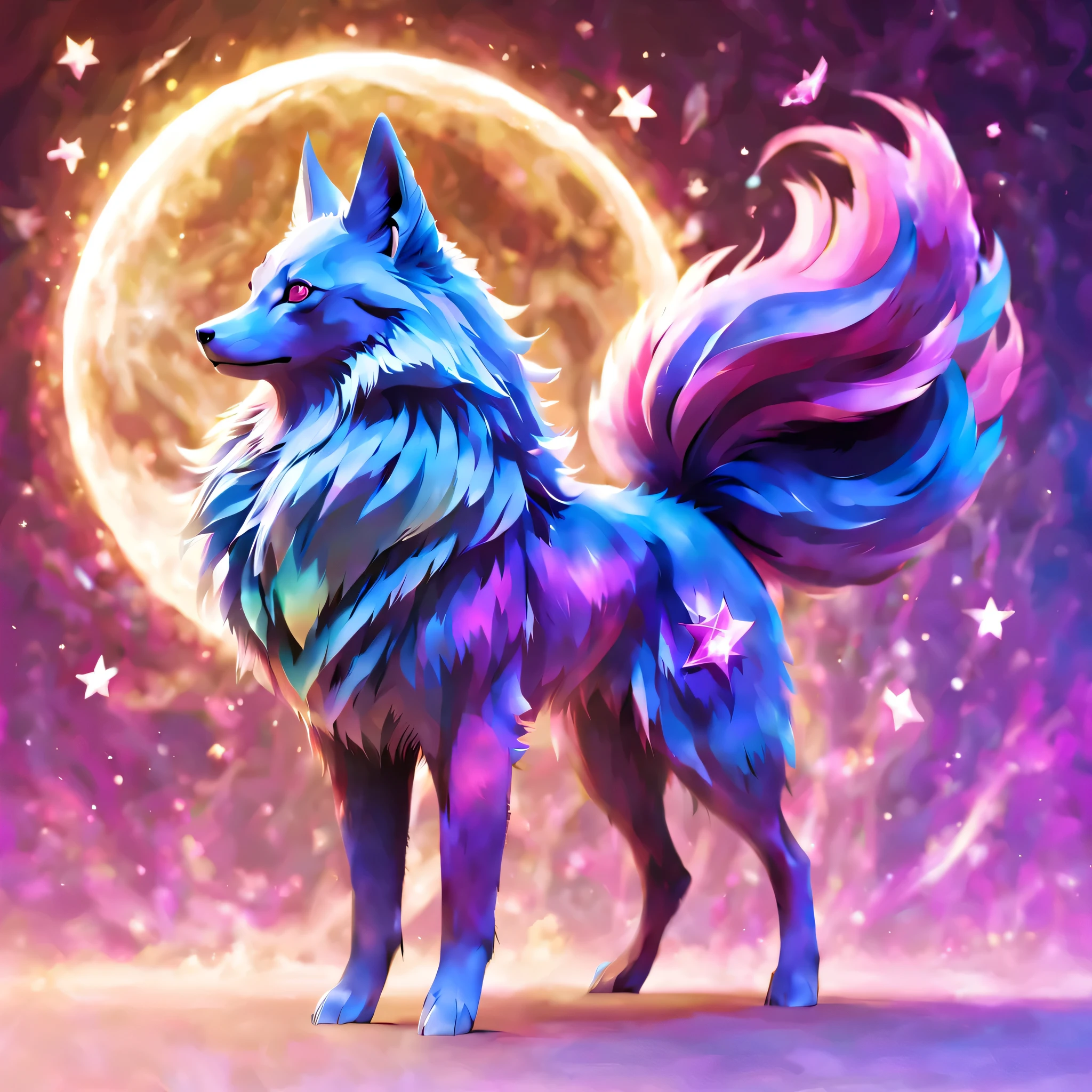 pal world nox,whole body,animal,masterpiece,Cast colorful spells,rich colors,3D,8K,nice,nice,flash,とてもflash,magic effect,dynamic,Sparkling,fantasy,Mysterious,star,moon,anatomically correct