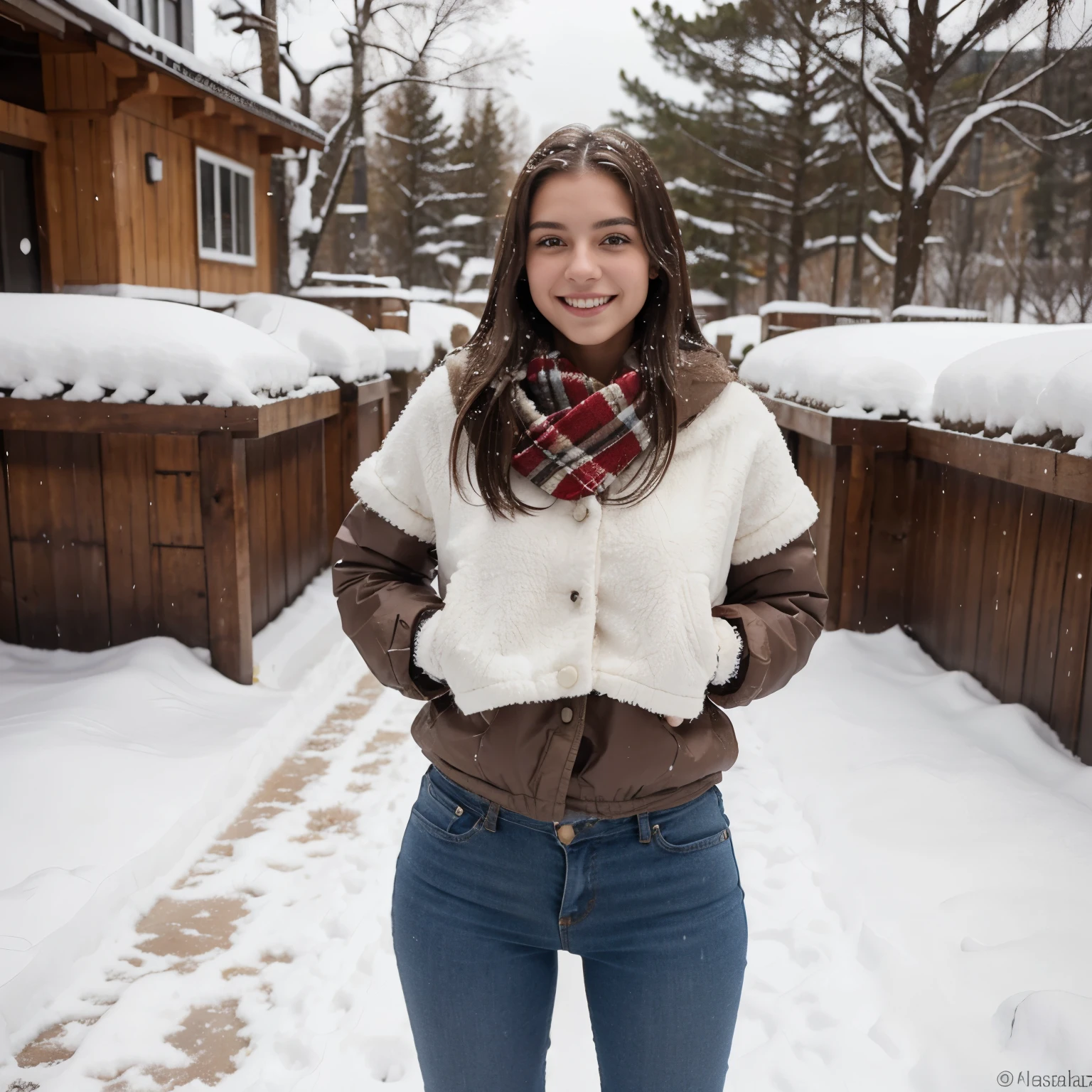 Kaya Scodelario in the snow completely naked and smiling