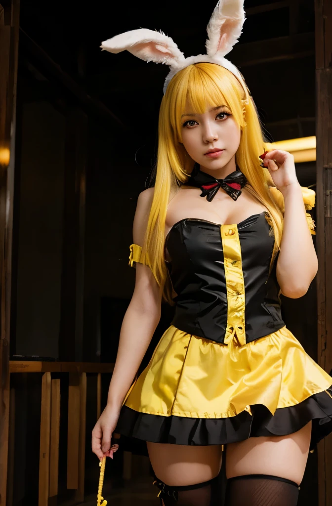 (Emo art:1.6), masterpiece, 4K, Bokeh, high school girl, Beautiful Face, (Cat ear:1.3), (Yellow Hair:1.6) , (Japanese Idols:1.6), Blushed, (Yellow Maid Costume :1.4), Looking at the audience, close,
(Yellow background :1.4), ( A wall of lots of yellow roses:1.6,Cute smile