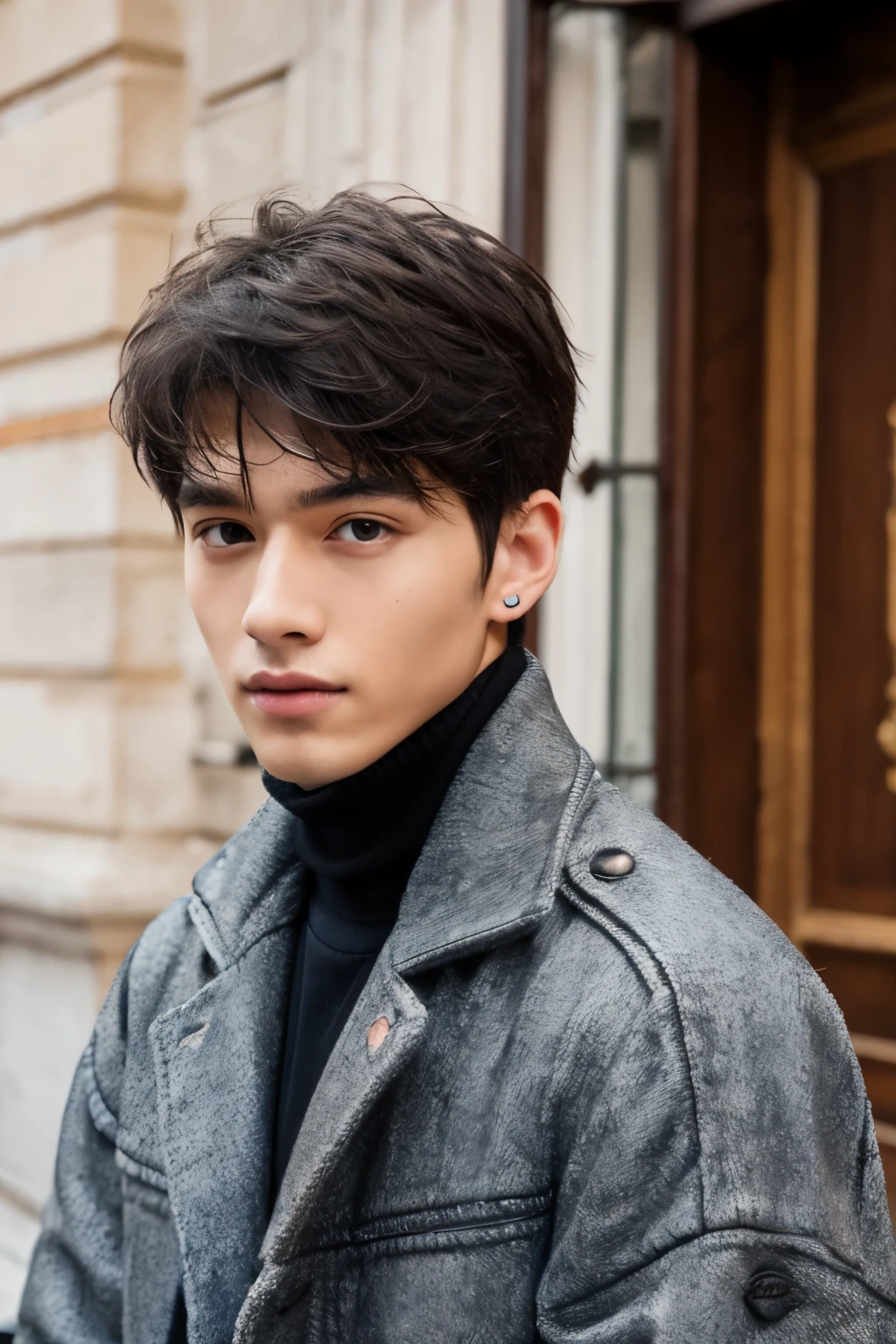 Photorealsitic, 8K full body portrait, a handsome, An 18-year-old man, A charming expression, detailed face details, minimal background