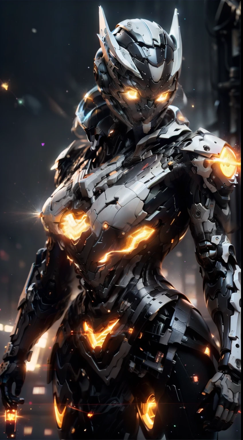 ((Calidad superior, 8K, obra maestra: 1.3)), (1 mechanical girl: 1.5), cuerpo completo, con pechos enormes Solo, cintura delgada, muslos gruesos, (Juntas mecanicas: 1.2), (mechanical limbs: 1.1), (Blood Vessels Attached to Tubes), (Mechanical vertebrae attached to the back), (Mechanical neck attached to neck), Luces blindadas, Espejo de cabeza mecha, (brazo brillante: 1.5), (ojos laser: 1.5), ojos feroces, lunares debajo de los ojos, postura de combate, la espalda con una pistola futurista, en la mano
color, HDR, trazado de rayos, NVIDIARTX, super resolution, irreal 5, subsurface dispersion, texturas PBR, Postprocesamiento, Anisotropic filtering, profundidad de campo, Maximum Sharpness and Acutance, Regla de los tercios, 16k crudo, (Luminous Particle: 1.4), CG extremadamente detallado, fondo de pantalla de unidad 8k, 3D, cinematic lighting, Lente Vires, reflexiones, Sharp focus, Arte Ciberpunk, Realista, illustration CG muy detallada, extremadamente delicado y hermoso, cinematic light, (Realista: 1.5), (fondo oscuro:1.5), dynamic angle, obra maestra, Mejor calidad, hiper detalle, illustration, detalle luz, dramatic_Sombra,face Sombra, Detalle extra, Better presentation, (NSFW:0.9) (campo de batalla contra robos)