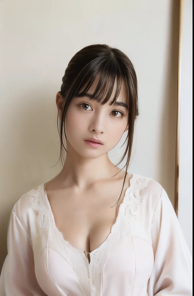 (highest quality, 8K, 32K, masterpiece, UHD:1.3),Photo of glamorous Japanese woman, 1 girl, (big breasts:1.2), (Transparent shirt:1.1), abs, perfect body, super detailed face, detailed lips, fine eyes, double eyelid，beautiful nipples，nipples are erect，BDSM Costumes，Erotic，painting place