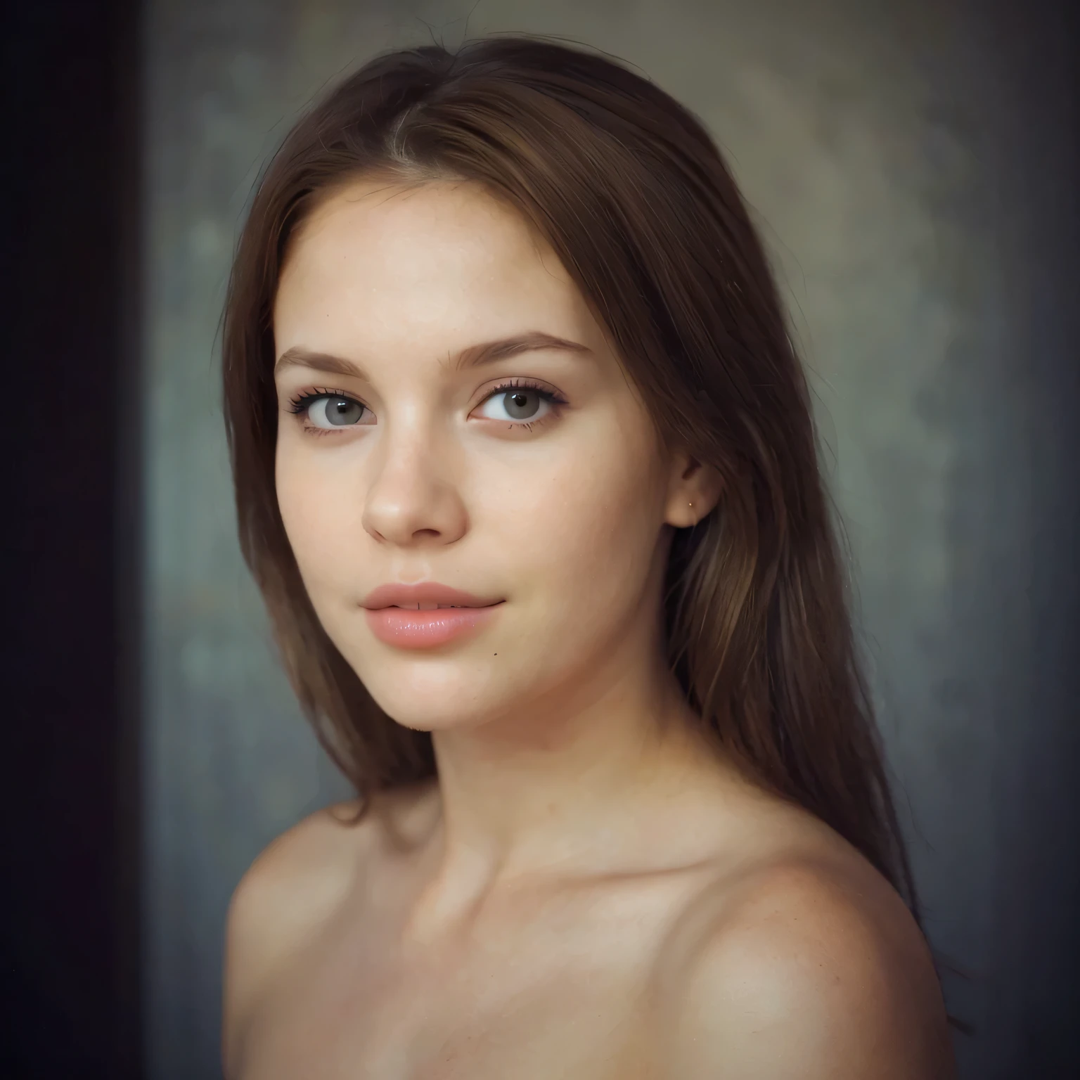 1girl,18years old,full body,nude, dark color,pearl earring, ultra photorealistic, beautiful detailed face,