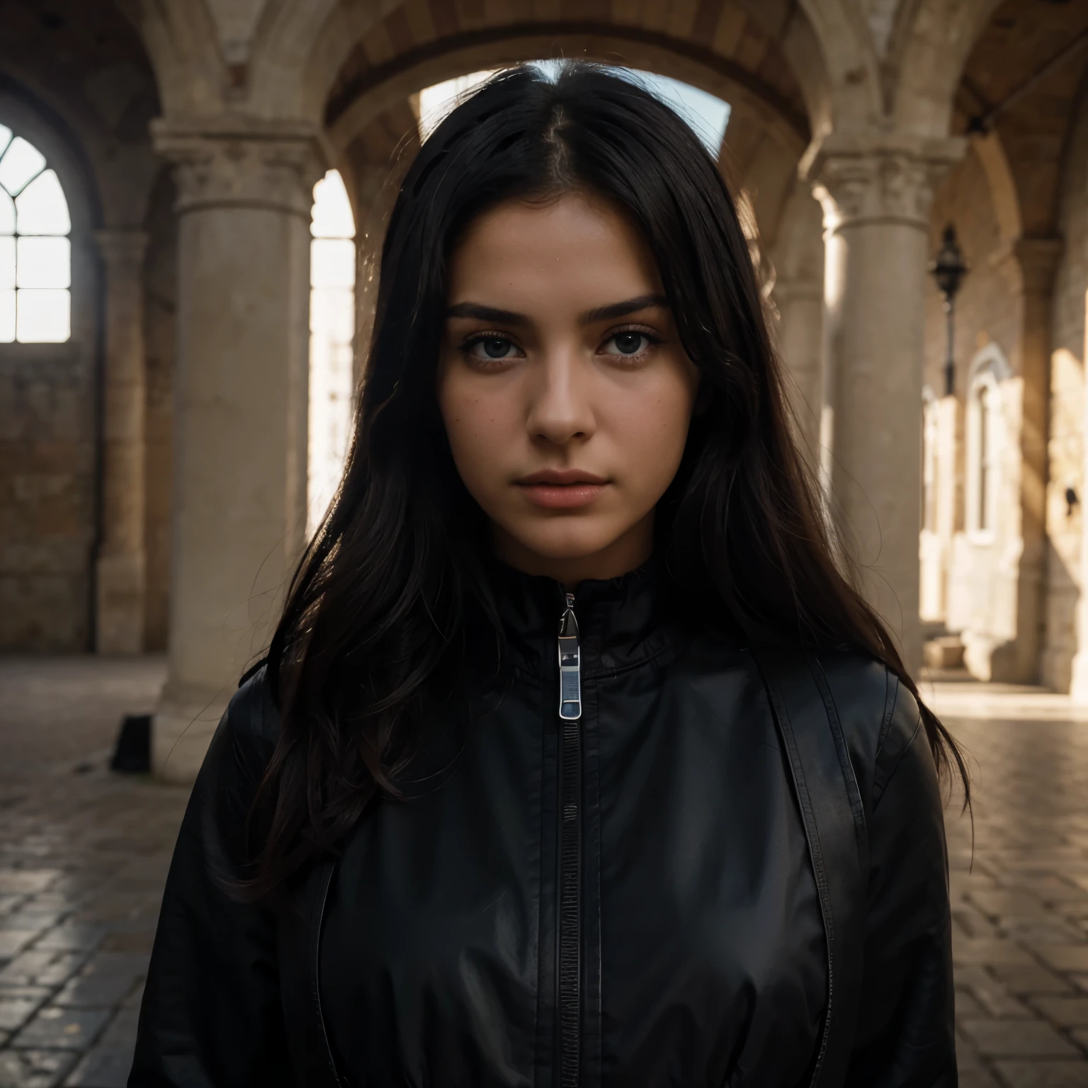 you are Valentina bianchi. like monica belucci, sky blue eyes,dark dark black hair,serious face,teenage girl, cute, girlish, teenage, make it 4k uhd realistic, , backlighting, cinematic lighting, first-person view, UHD, masterpiece, super detail, high details, high quality, best quality, nikon d850 24,instagram influencer