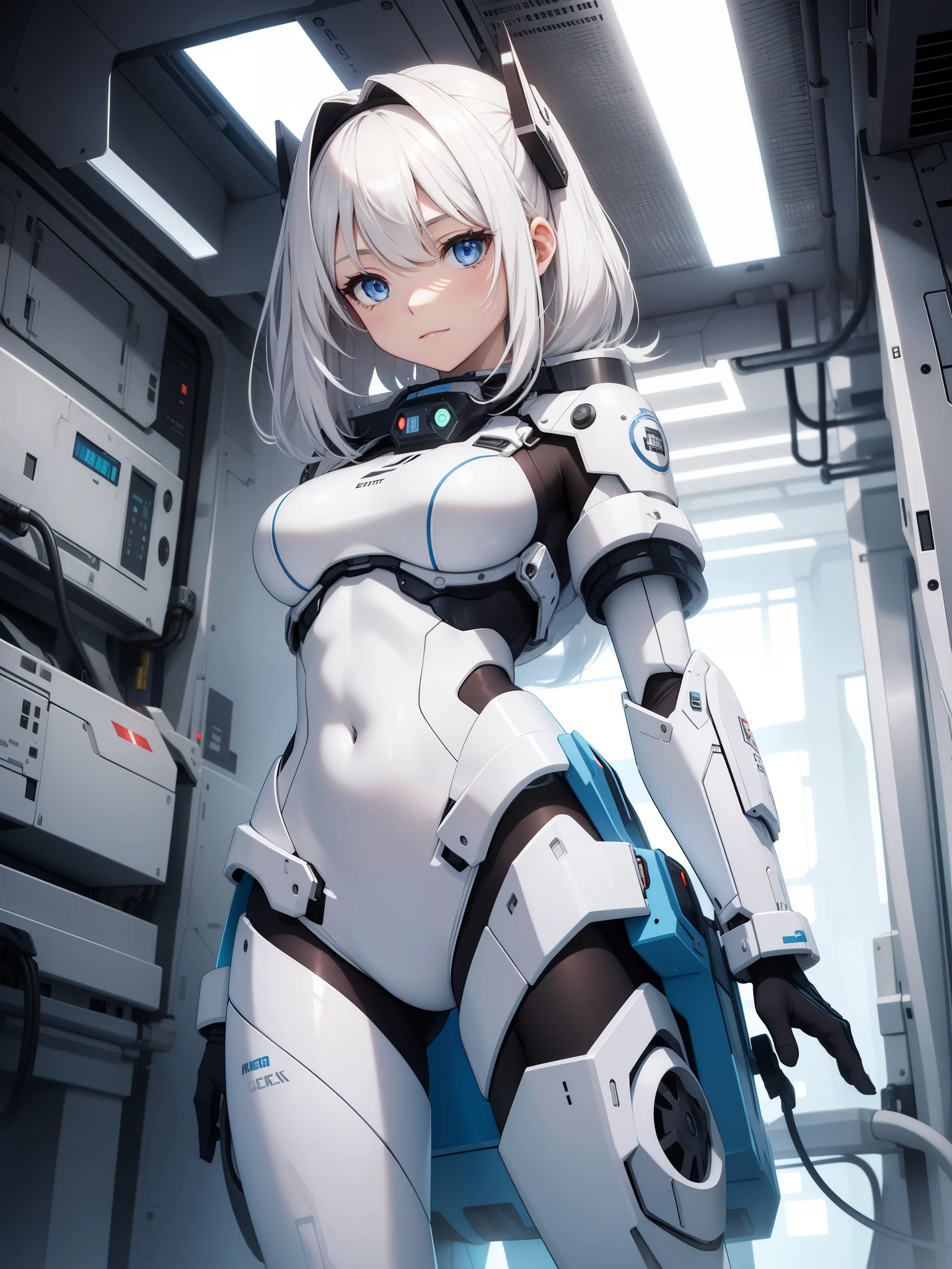 Machine Girl,white color,flat chest,teenage girl