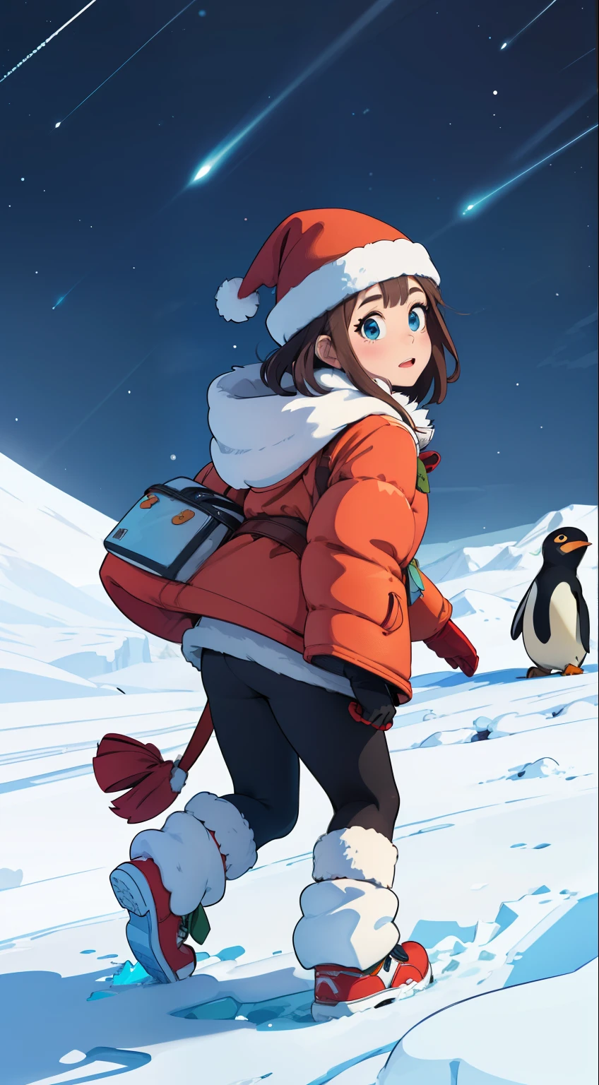 highest quality, masterpiece, penguin, north pole, tundra, frozen