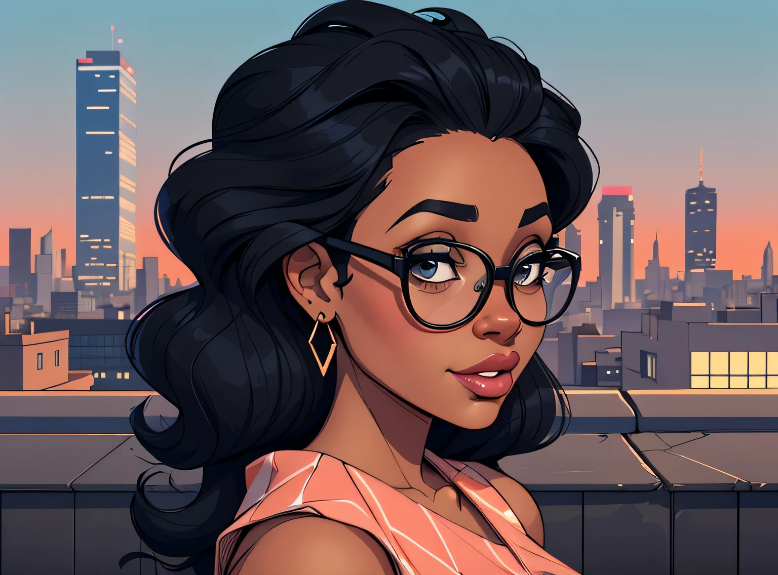 (estilo de desenho animado:1.2), Imagem dos desenhos animados de uma mulher com cabelo africano grande, cups and coffee, garota negra super fofa e descolada, cartoon style illustration, estilo de arte dos desenhos animados, estilo de arte dos desenhos animados, digital illustration style, design de personagens altamente detalhado, arte digital detalhada fofa, City Girl Fan Art, design de personagem retrato, beautiful digital illustration, retrato de alta qualidade, arte em quadrinhos, Africa, retrato do design do personagem, Geometric background
