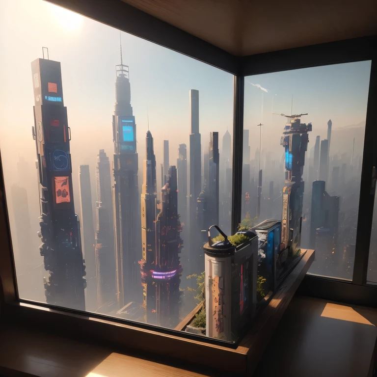 small realistic model, (bifurcation, original photo, best quality, masterpiece:1.4),SteampunkCyberpunk1916 City,(Cyberpunk light:1.3),on the table,horizon (related to land),(in a small nature box:1.3),Isometric, small nature, landscape on foundation,landscape,Distant focus((Mars Canyon Background))