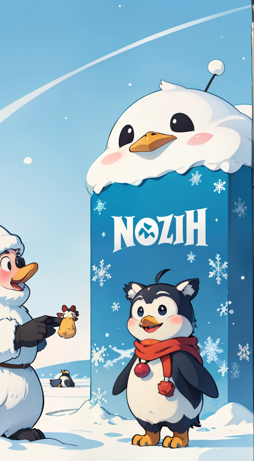 highest quality, masterpiece, penguin, north pole, tundra, frozen