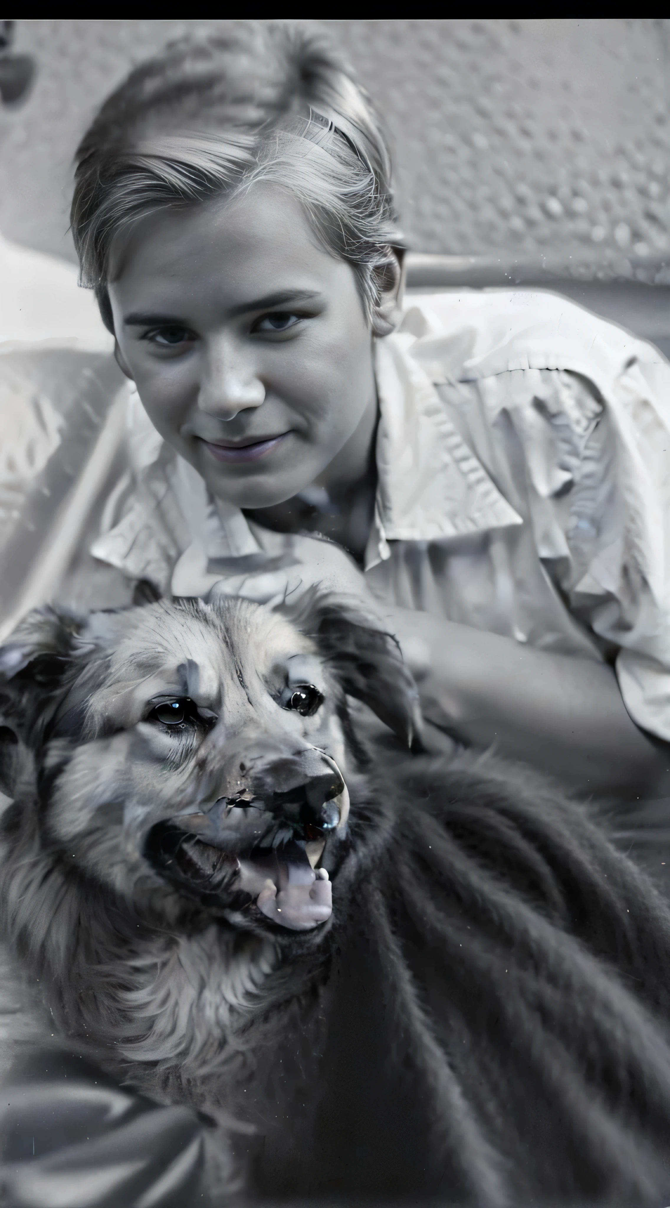 uN HOMBRE JOVEN RUBIO sosteniendo un perro pastor aleman en sus brazos y sonriendo, foto granulada, por Kathleen Scott, iconic shot, por Robert Adamson, por Mike Bierek, Still photography, Linda Wilder, Artistic photo, por Terese Nielsen, por Sally Haley, Foto real, por Gertrude Greene, Karen Vetch, por Jennifer Bartlett, , portrait photography
