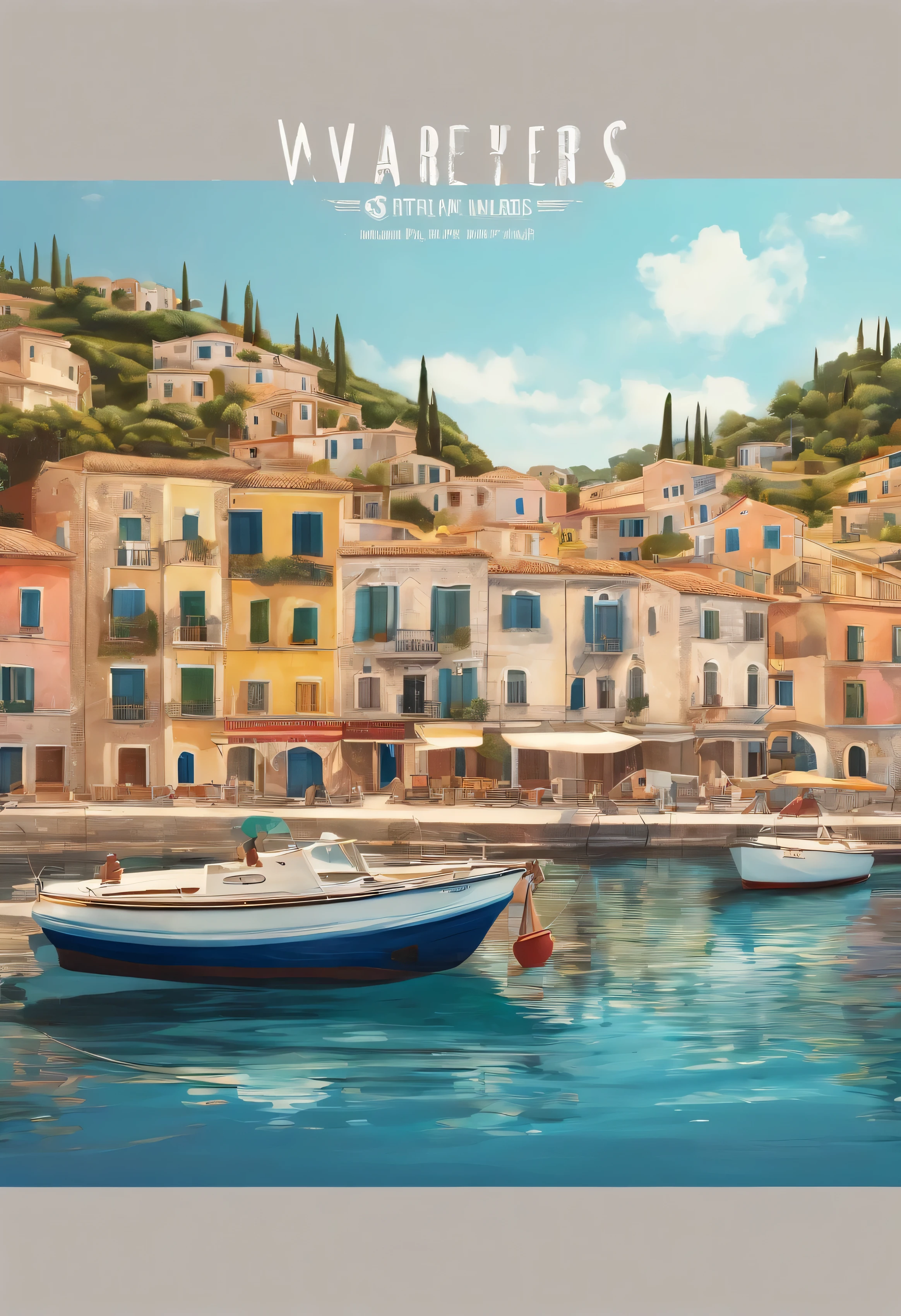 A girl in a vintage Capri Italy tourism promotion poster,insert text,Capri island background,retro color palette,soft lighting,vibrant colors,seaside landscape,vintage illustration style,beautiful detailed eyes,beautiful detailed lips,girl with flowing dress,classic boat,old-fashioned charm,classic Italian architecture,bustling market scene,famous landmarks,crystal-clear blue waters,floating yachts,relaxing atmosphere,artistic brush strokes,aesthetic composition,postcard-worthy view,(best quality,4k,8k,highres,masterpiece:1.2),ultra-detailed,(realistic,photorealistic,photo-realistic:1.37),HDR,UHD,studio lighting,ultra-fine painting,sharp focus,physically-based rendering,extreme detail description,professional,vivid colors,bokeh,portraits,landscape,vintage poster,retro style,seaside holiday,Italian tourism promotion.