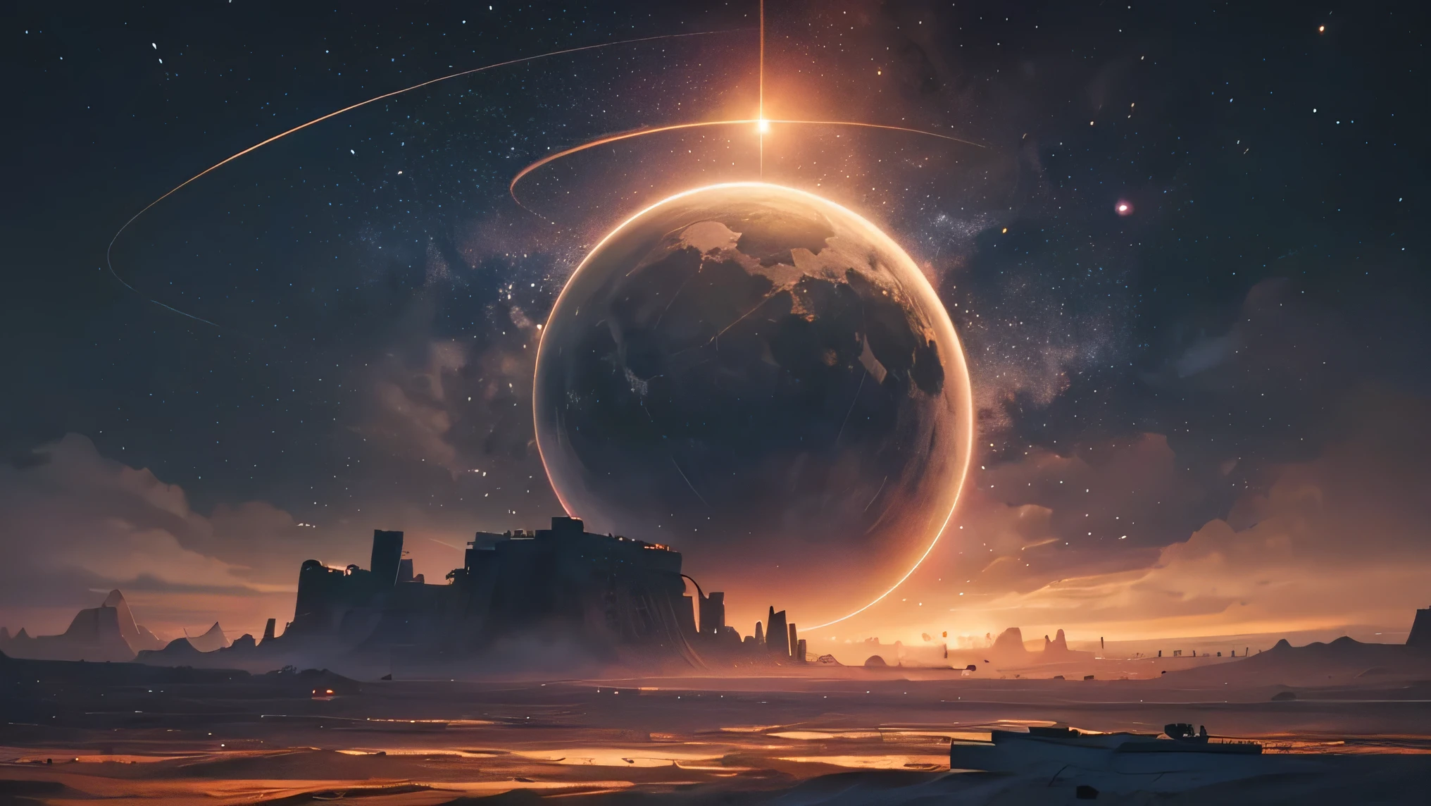 o planeta,agora silencioso e desolado,continued its orbit through the cosmos,um lembrete eterno do que acontece quando a humanidade perde sua humanidade.(melhor qualidade,4k,8k,high resolution,obra de arte:1.2),ultra-detalhado,(realista,photorealista,photo-realista:1.37),HDR,Ultra HD,studio lighting,pintura ultrafina,sharp focus,Physically based rendering,extreme detailed description,profissional,cores vivas,Bokeh,retratos neste planeta silencioso e desolado,He continues his journey through the universe,An eternal reminder of the consequences of losing humanity.。Endless war brings the end of civilization。
lista de palavras-chave:
- the planet - silent - desolate - orbit - cosmos - eternal reminder - humanity loses its humanity - endless war - end of civilization 附加细节:
- city ruins - abandoned buildings - overgrown vegetation - arid landscapes - broken technologies 图片质量;alta qualidade、4k、8k、high resolution、obra de arte material:Estilo de arte detalhado ultra-premium:cores de pintura de retrato:Choose appropriately according to the emotion expressed in the image,Pode ser legal,Ambient lighting that enhances the silence of the image:Aumente adequadamente as fontes de luz de cores quentes,Highlight image details and character characteristics