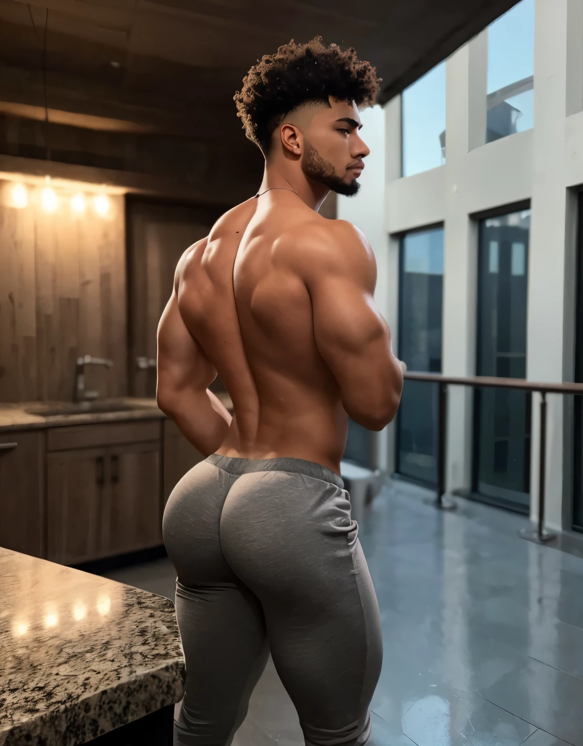skinny black boy with big bubble butt, 21 years old, curly hair, high detail, runner, full body, photography, homoerotic, perfect face, skinny, lean, 8k, realistic, ultra hd, realistic, vivid colors, highly detailed, perfect composition, beautifully detailed intricate insanely detailed, 8k artistic photography, soft natural volumetric cinematic perfect light, huge manly bubble butt, highly detailed and perfect face, realistic hands, grey sweatpants, tucked tshirt, from the side, marathon, outside
