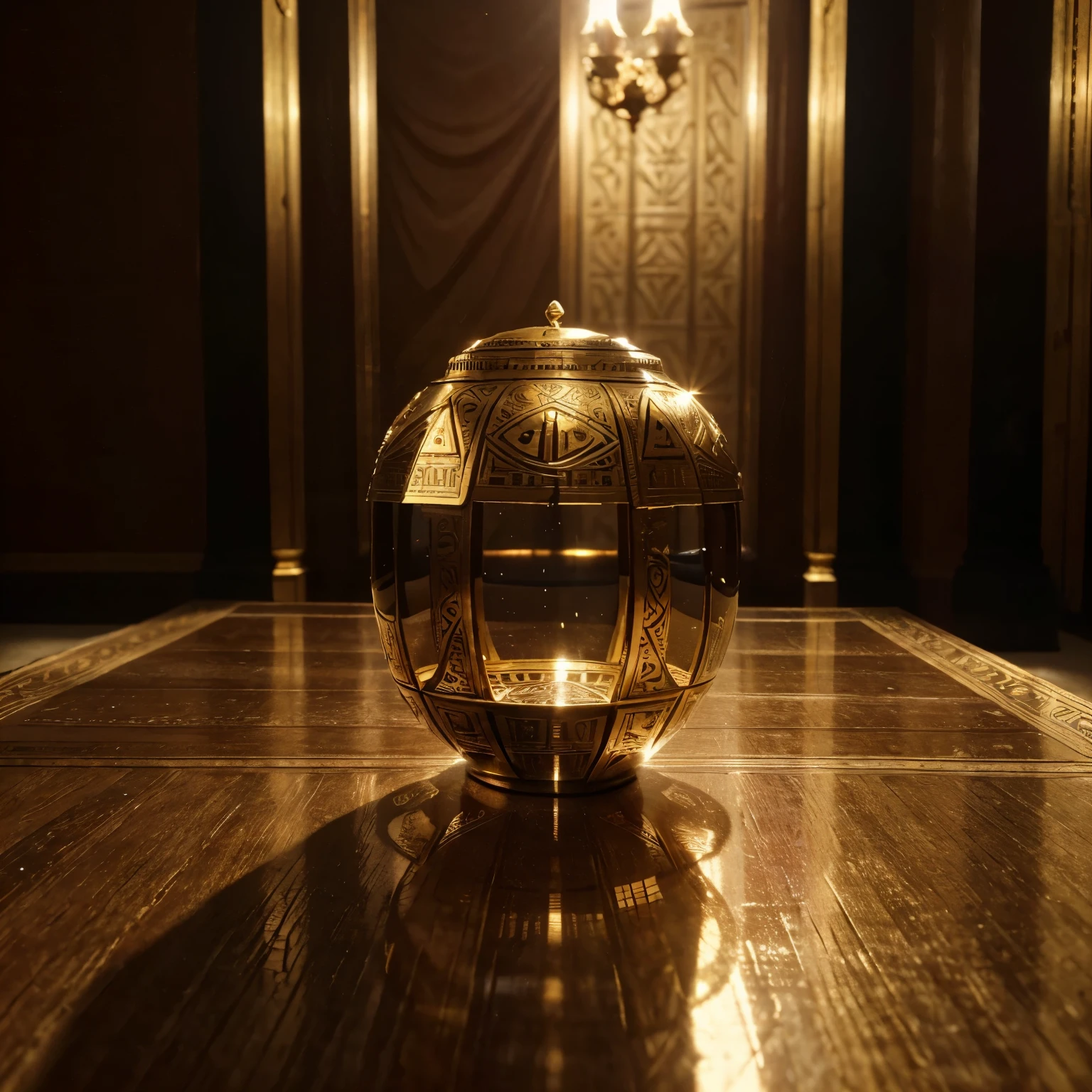 (best quality,4k,8k,highres,masterpiece:1.2),ultra-detailed,(realistic,photorealistic,photo-realistic:1.37),cinematic lighting,shiny Egyptian table,empty plain surface,blurry background light temple,close-up,texture-rich,ancient artifact,decorative hieroglyphics,ornate carvings,subtle shadows,gold accents,vibrant colors,dramatic atmosphere,reflection of light,exquisite craftsmanship,impressive artistry,rouge ambiance,serene environment,ethereal glow,entrancing aura