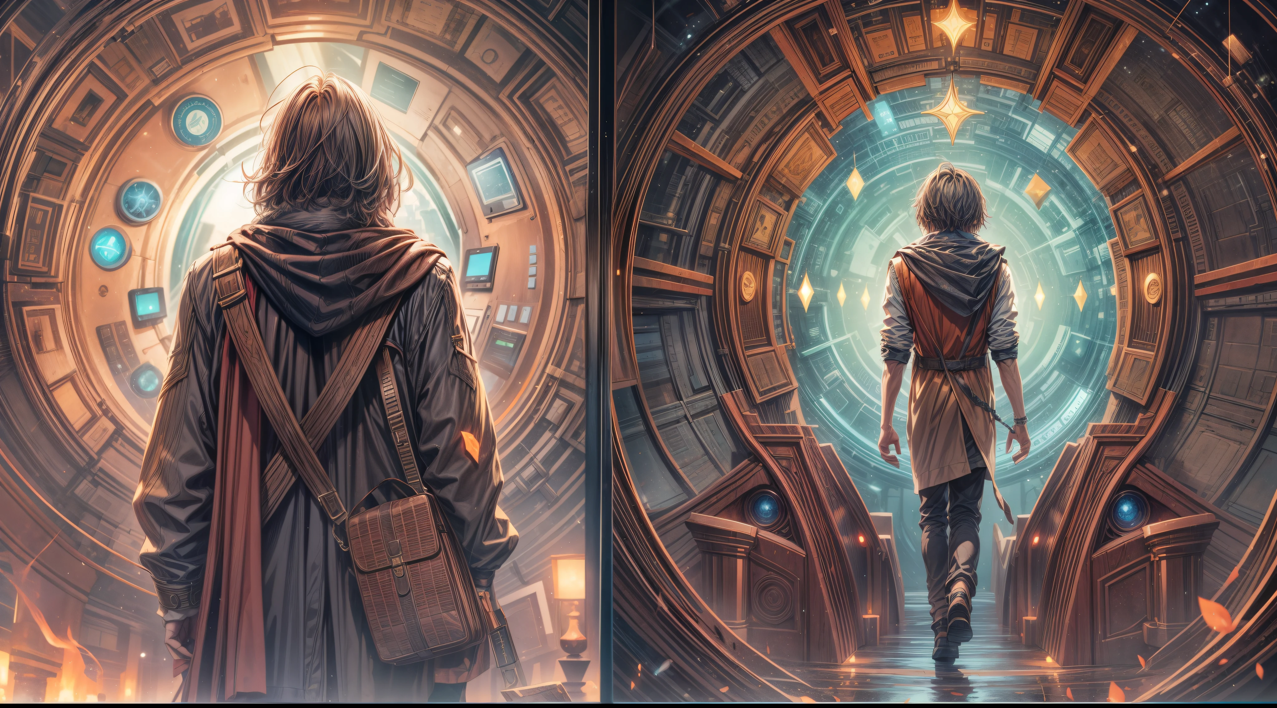 As he traveled back in his past, someone meets him in a Chronos Portal, river, galaxy, prodigal son, unknown path