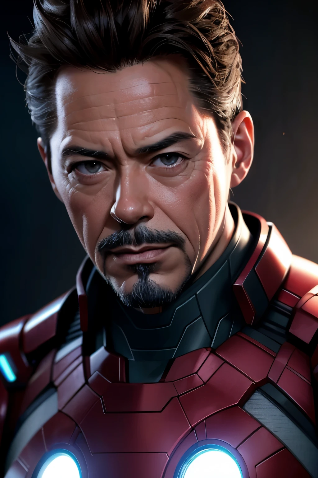Marvel, Old man Tony Stark, realistically, dynamic lights, old, gray stubble, full shoot, (extremely detailed CG unity 8k wallpaper), trending on ArtStation, trending on CGSociety, High Detail, Sharp focus, dramatic, photorealistic