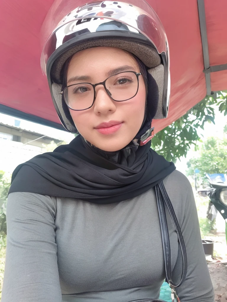 (Best quality, 8k, 32k, Masterpiece, UHD:1.2),Photo of Pretty Japanese hijab woman, large breasts, transparent shirt girl ,face focus,oversized_sweater, necklace, background, from above, looking at viewer, lingering, fetish hijab, hijab star