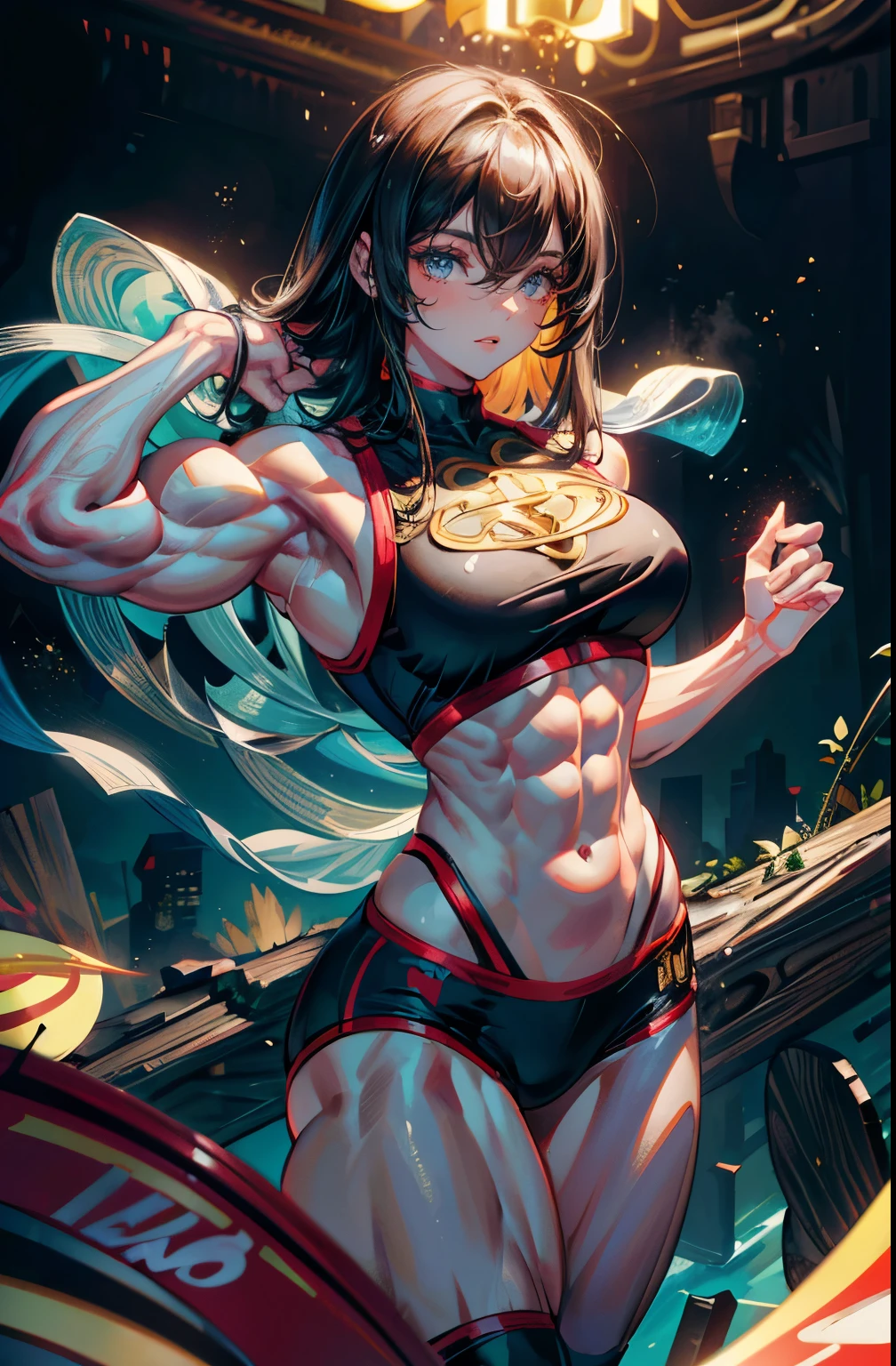 (best lighting) , (Extremely complex and detailed) , 4K unified, (Super detailed CG: 1.2) , (8k: 1.2),(The original), (masterpiece) , (best quality),(masterpiece:1.4),Anime-like high quality,(masterpiece),masterpiece, Super clear picture quality,clearer than,(delicate face)best quality, absurd,((Master of Peace, 4K, 8k, Yes, high resolution))1个girl, female student,She was in the garden,Ten strong abdominal muscles,stand up,Crop topping,dense, There are raised veins on the arms,Oversized muscles,The visual sense of muscle explosion,Muscles feel like they're about to explode,The biceps are as big as several steamed buns,spring, boots, Perfect body, long hair, dynamic poses,legs exposed,Strong leg muscles ((bodybuilder:1.5)),spring Garden,(beautiful bass),(girl),(miss),(((Upper body:1)))Fashionable midriff-baring outfit