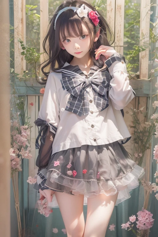 master piece、highest quality、Harmony、((Contrasting eyes))、(seiza)、blouse、skirt