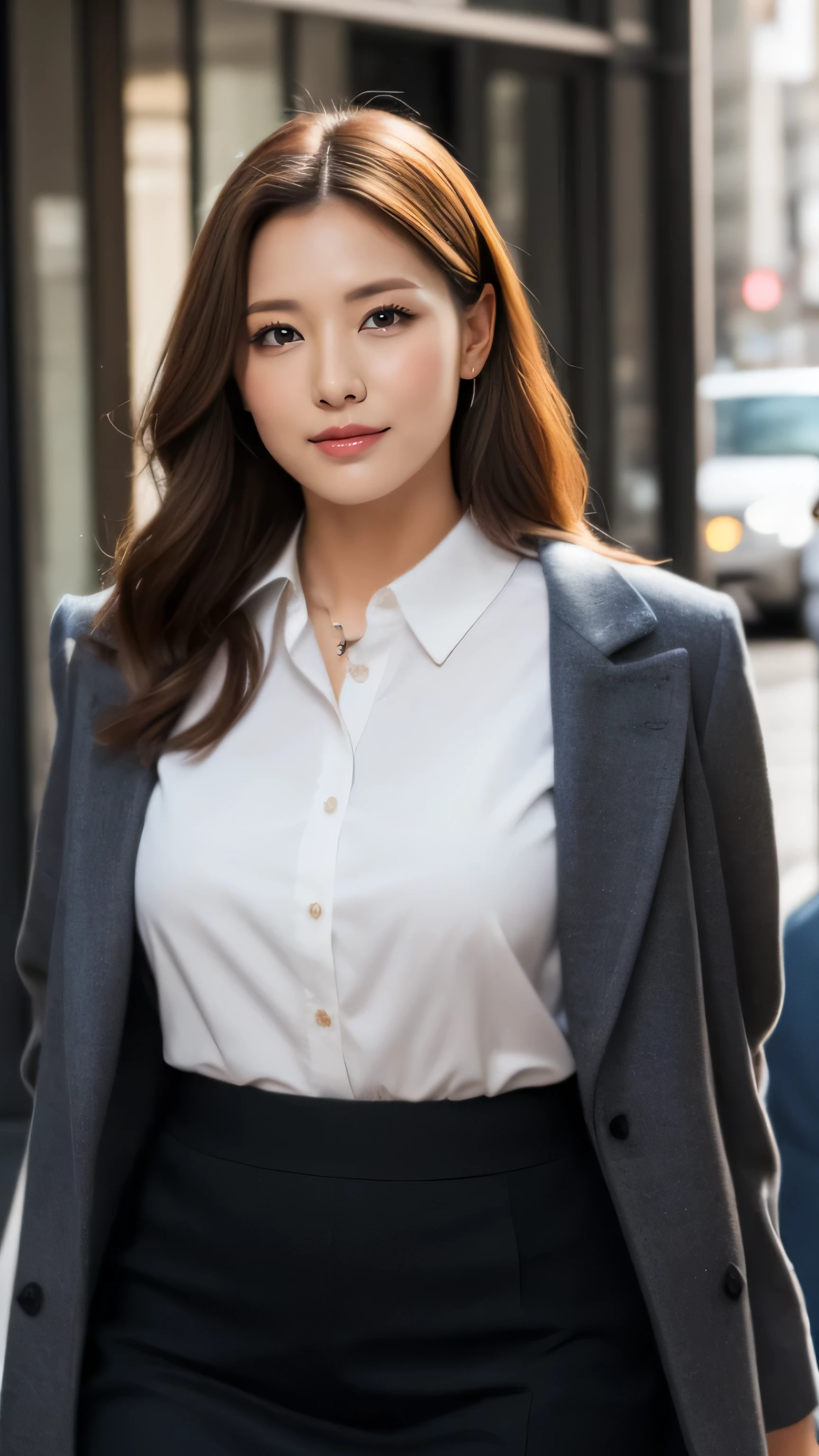 (1 person),Hostess face、tired look、30 years old、Married woman、Business attire、skirt、High quality、Super realistic、Married womanの体型、日本人のMarried woman、 perfect eyes、Shining beautiful skin、Shopping district