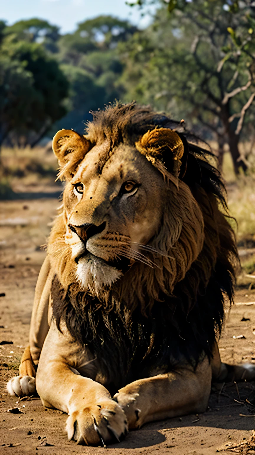 Lions threaten this quality in the savannah, 4K, HDR, realistic, animal