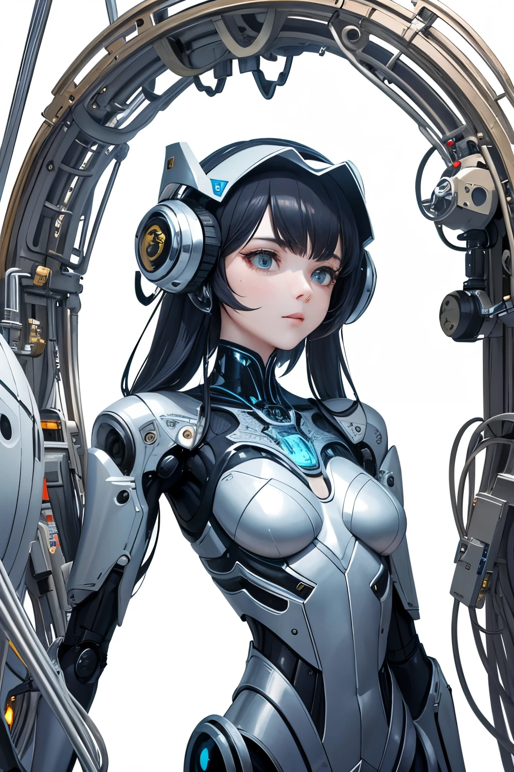 Illustration of Robot Judges in the Courtroom, in the Stylized Manner of Alona Millgram, White Background, Ratio 3:4
A meticulously crafted digital illustration unfolds before your eyes, presenting an intriguing scene of robot judges presiding over a courtroom. The pristine, white background sets the stage for this futuristic tableau. With a 3:4 ratio, this composition promises an engaging and immersive visual experience.
Intricately detailed robot judges, resembling mechanical sculptures, gracefully occupy the scene. Their gleaming metallic frames reflect the pervasive sense of precision and order that permeates