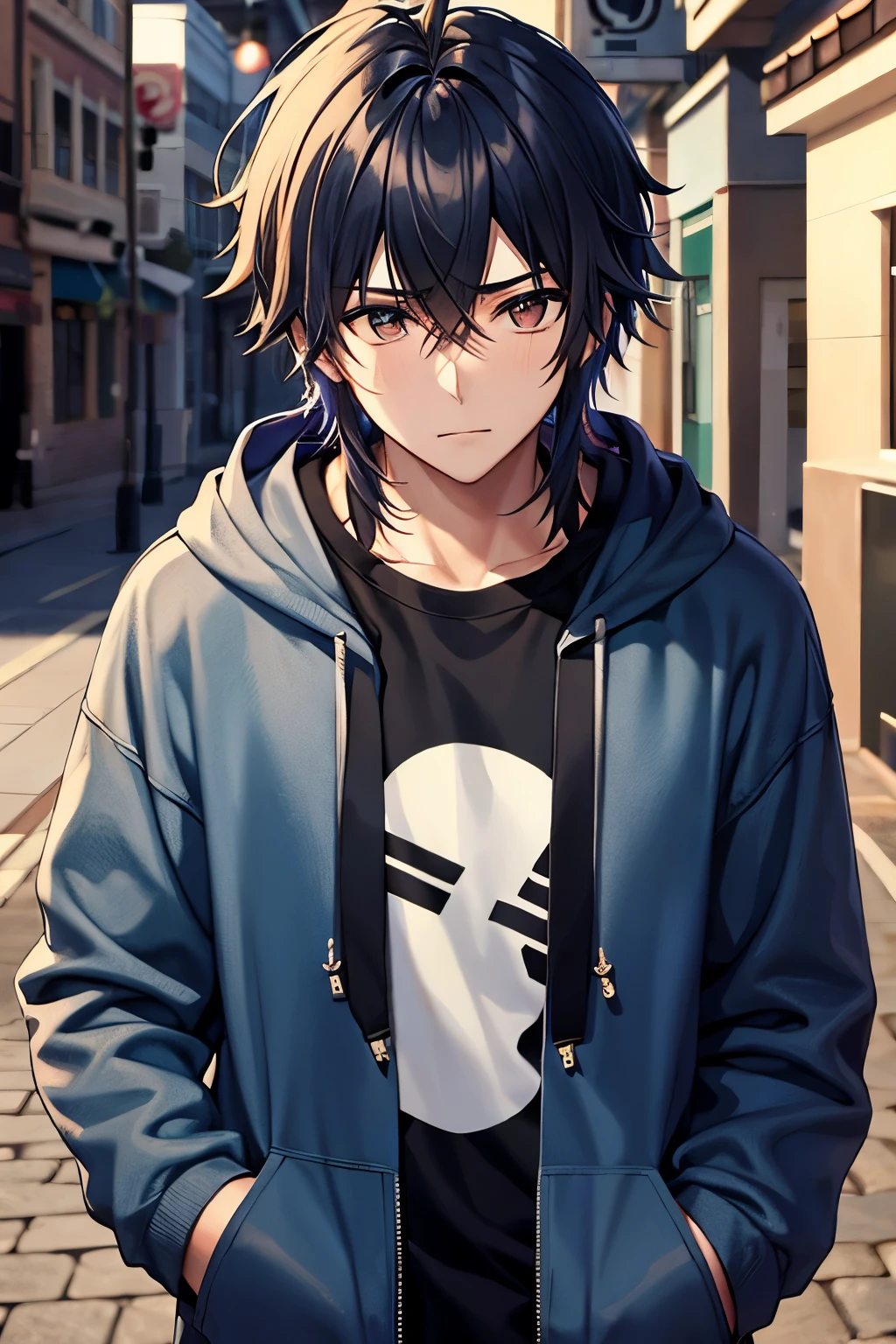 Anime guy with hoodie online