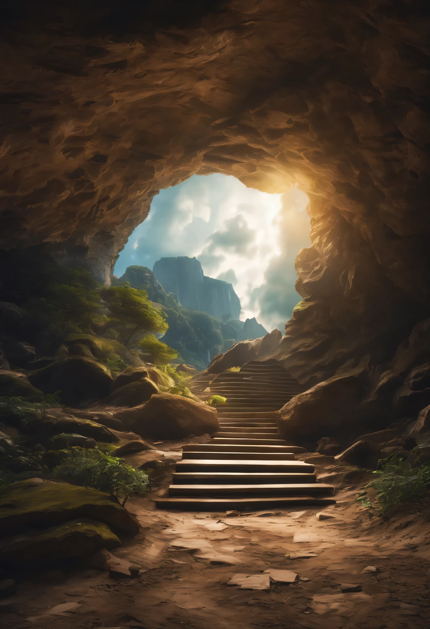 In an ancient and mysterious cave,Glowing Gate of Time and Space。Mennei Future Technology