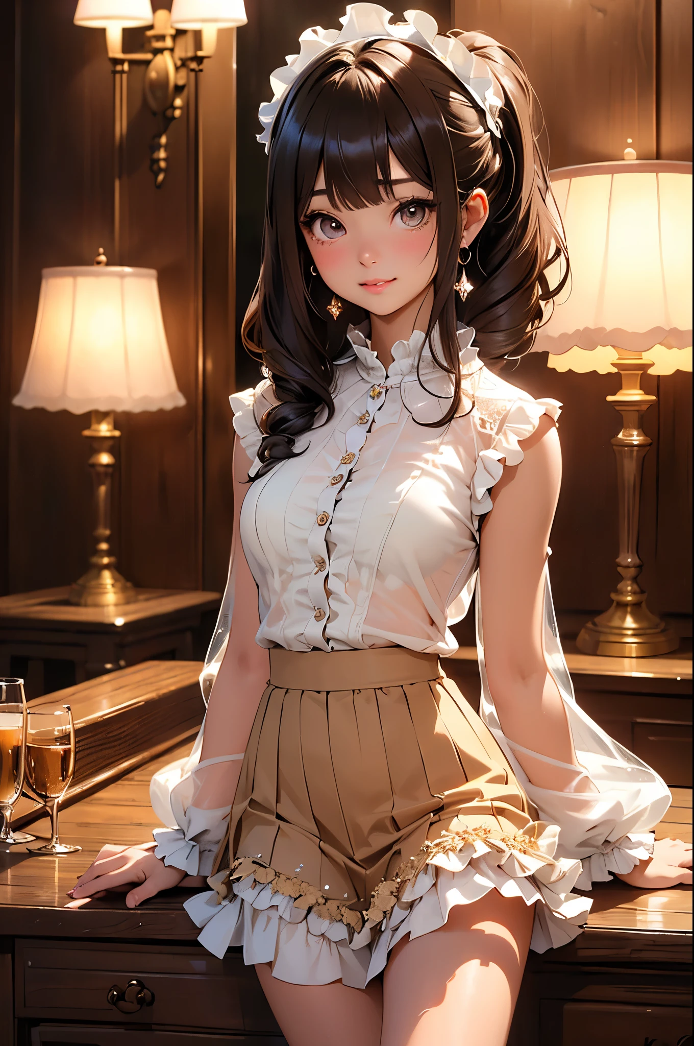 ((masterpiece)), (best quality), 8k, ultra-detailed, absurdress, 1girl, stunning attractive 20yo woman, teasing, skirt lift, panties, smiling, carnival, crowded