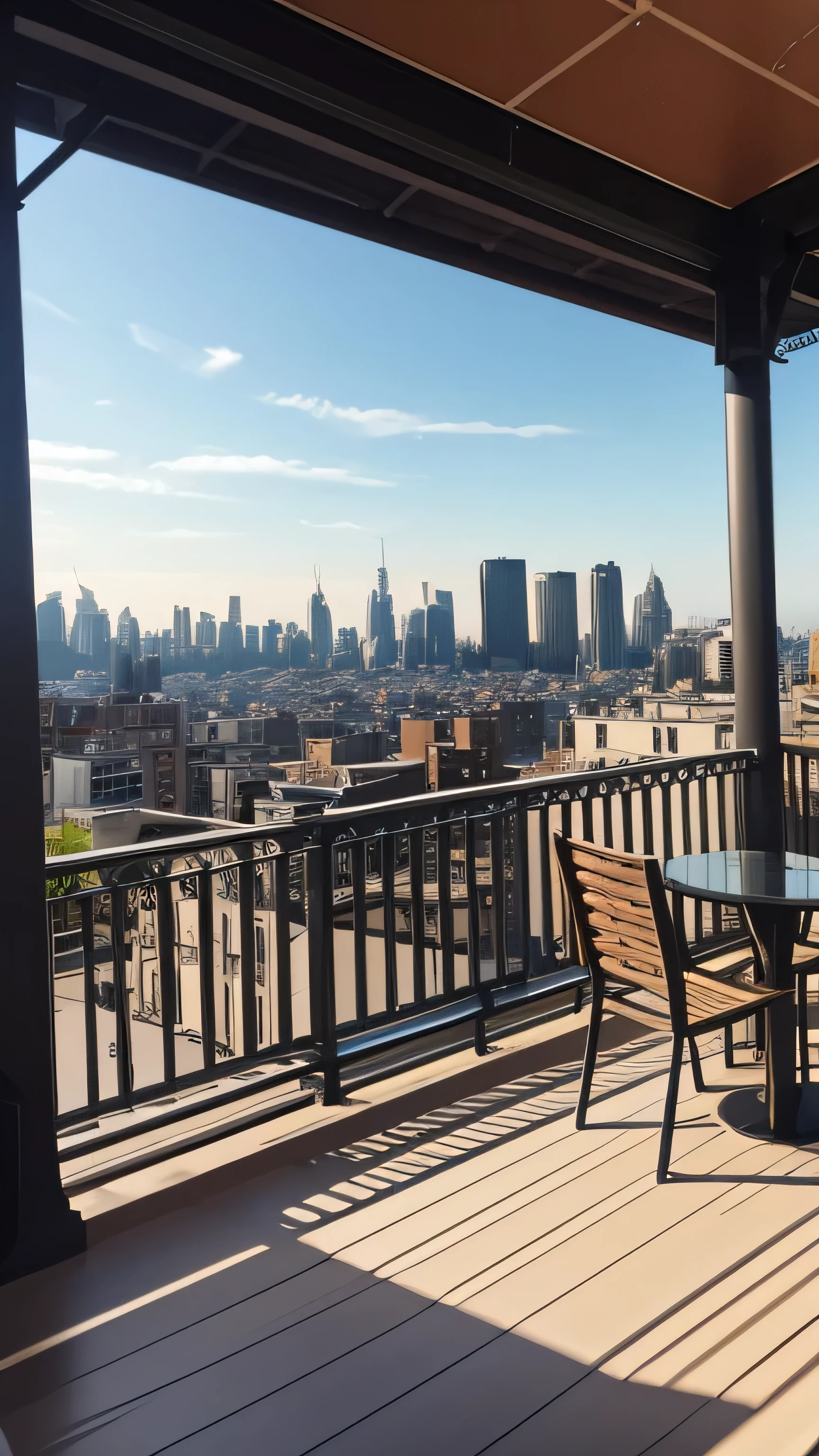 View of the city from the cafe terrace