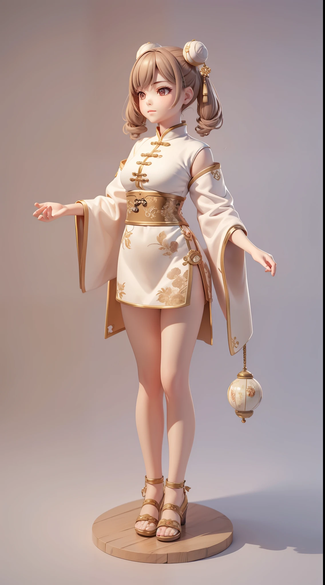 (masterpiece, best quality:1.2), 3d desenho animation，1 girl,alone,light brown hair, Chinese bun, Oriental antiques，Surrealism, Super details, precise, best quality, ultra high definition, masterpiece, anatomically correct, high resolution, 16k