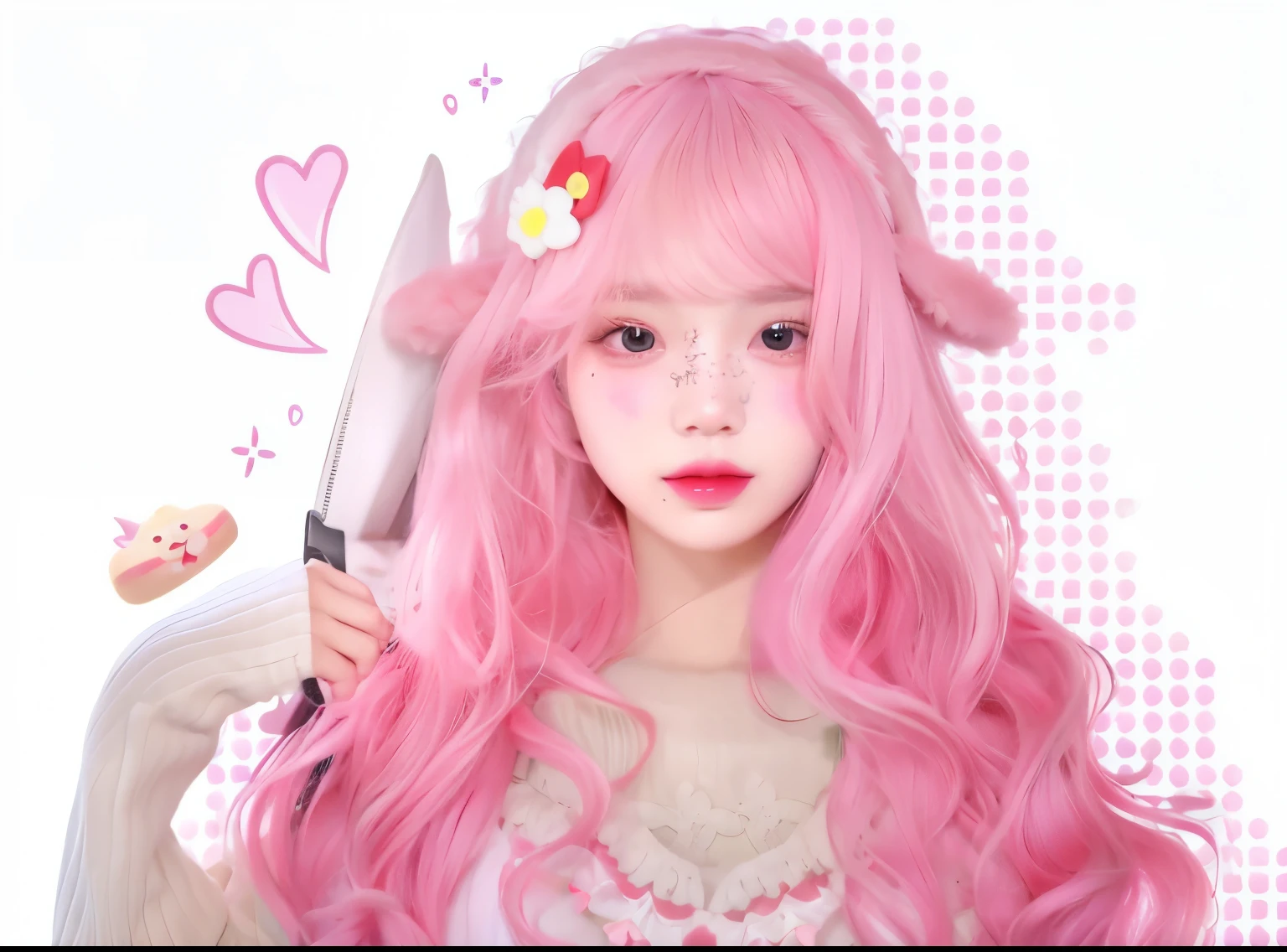 a close up of woman wearing a hat and black jacket, soft girl korean, ulzzang, she has blonde hair, belle delphine, xision wu, xintong chen, korean girl, sui ishida with black hair, with very thin lips, china doll face, young cute wan asian face, Ive wonyoung.