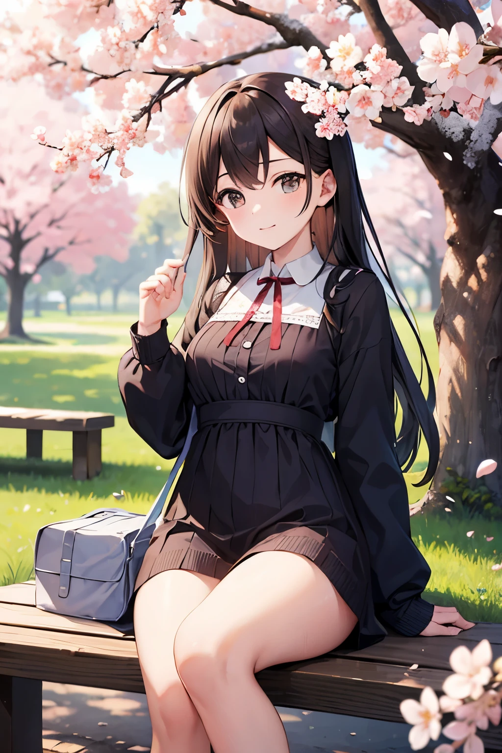(masterpiece), highest quality, High resolution, very detailed, detailed background, perfect lighting, outdoor, 1 girl, cherry blossom in full bloom