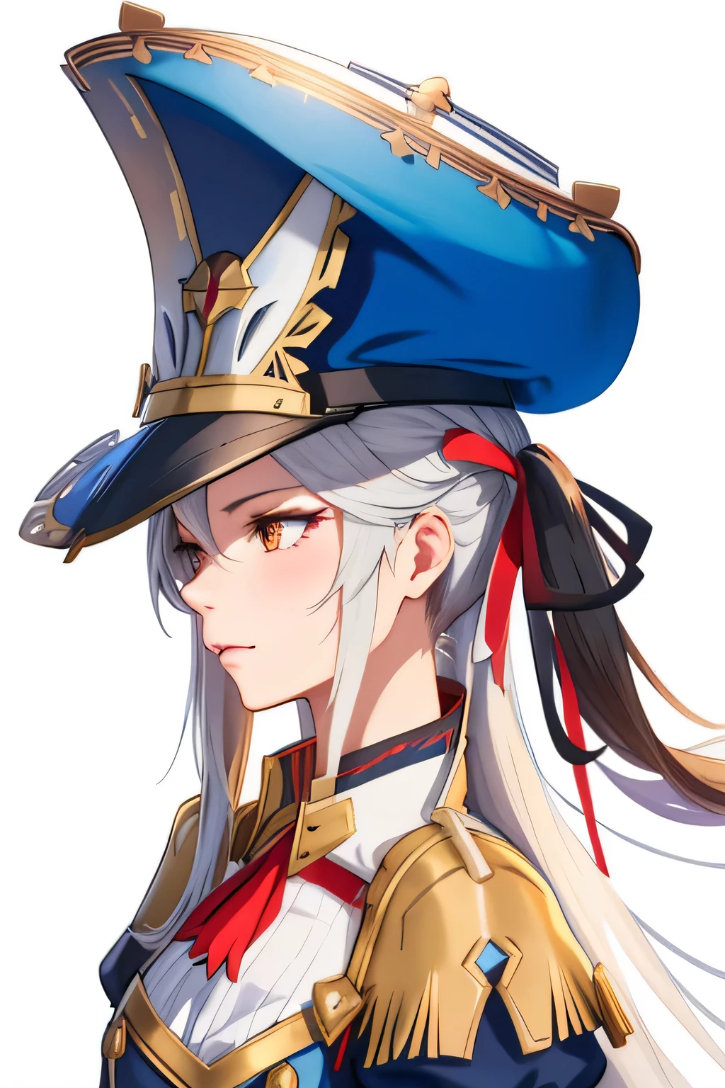 Close-up of a man wearing a hat and skirt, hair,from《Azure Lane》Electronic games, Edelgard Fire Emblem, Marisa&#39;s father, 《Azure Lane》The role is in, Azure Lane风格, Exquisite details. girls frontline, from girls frontline, Fire Emblem Edelgard, Inspired by Li Zhishi, Clear cosplay portraits, casimir art, prussia