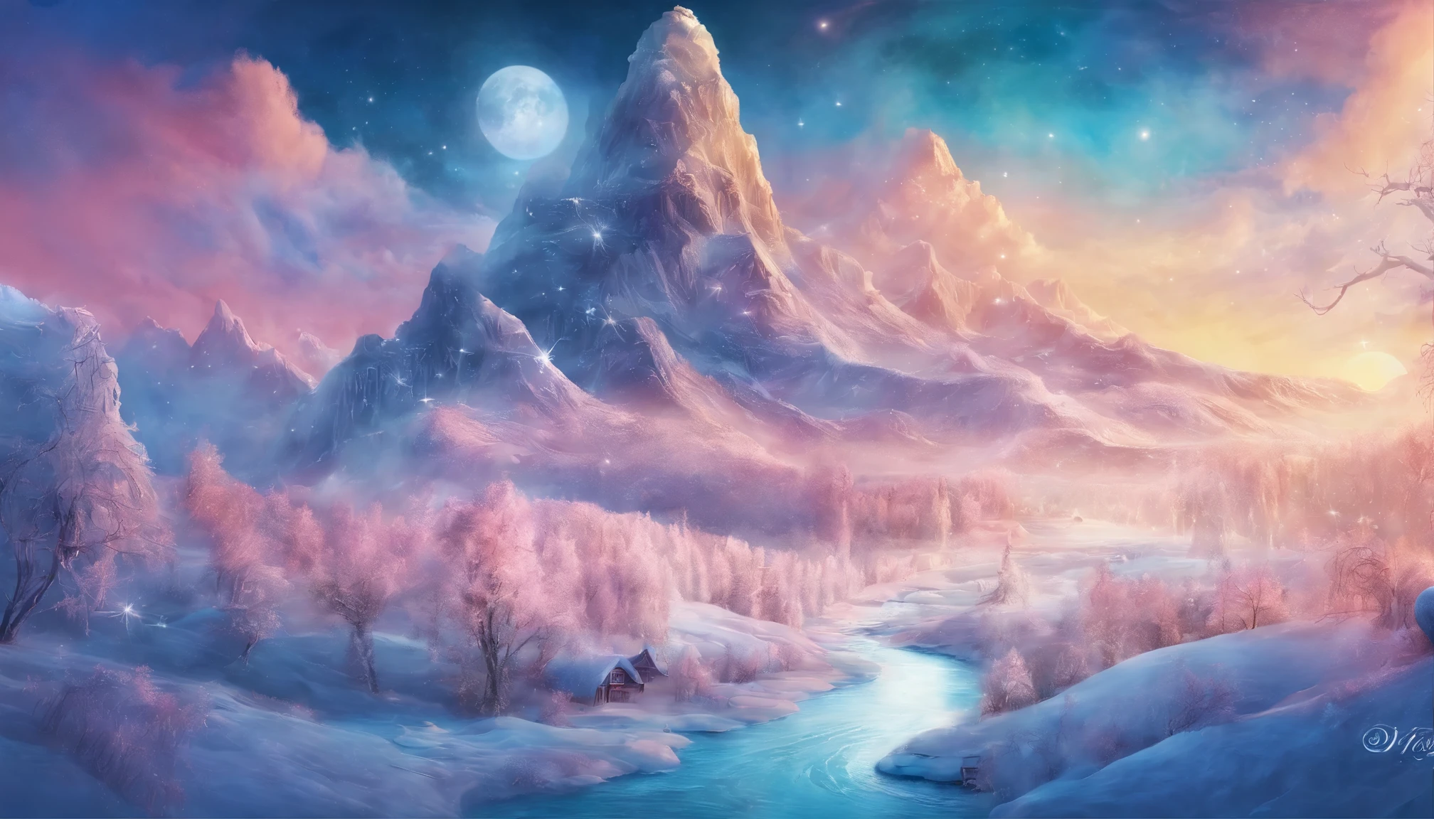 ice river,themoon